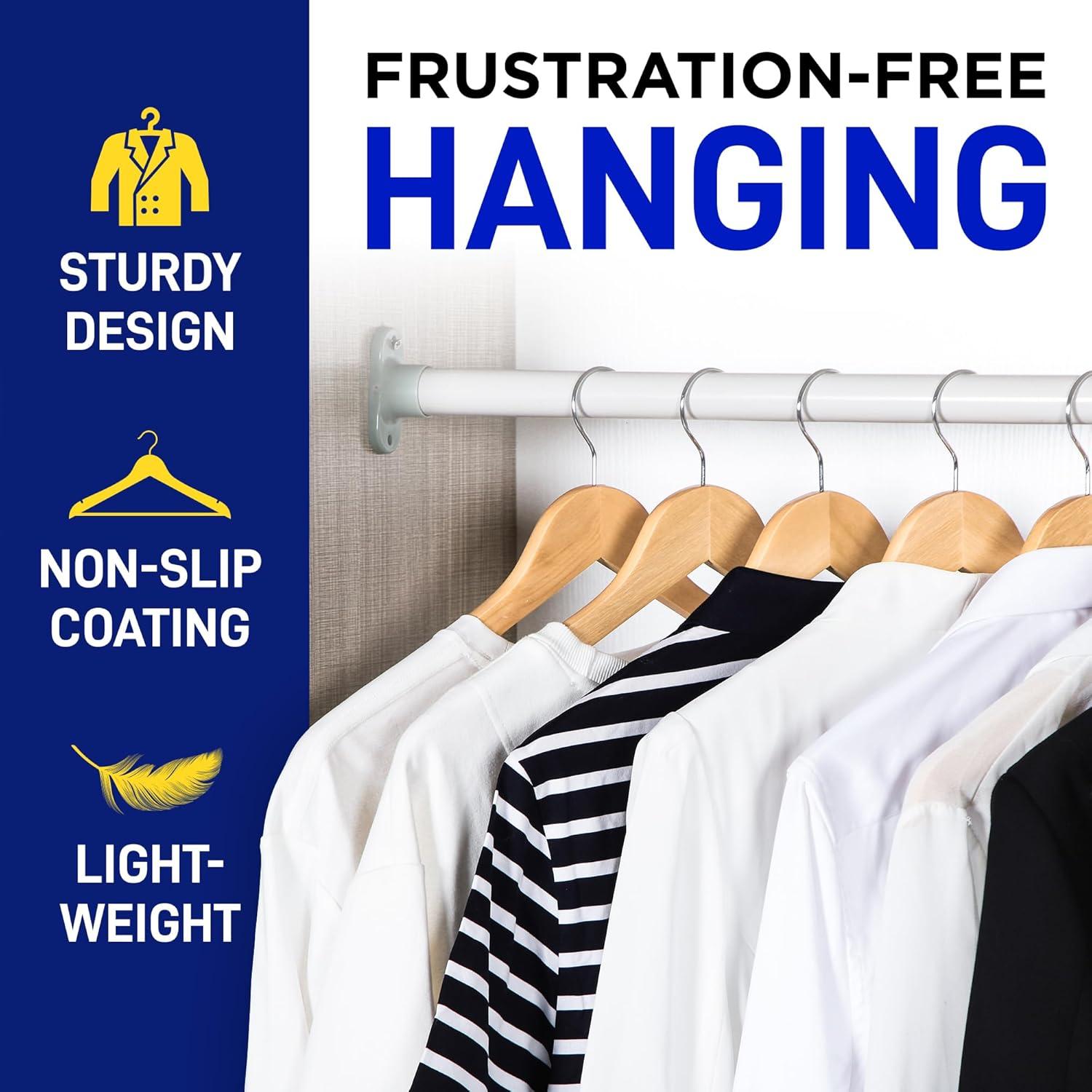 Lifemaster Tough Long Lasting Solid Maple Wooden Clothes Hangers