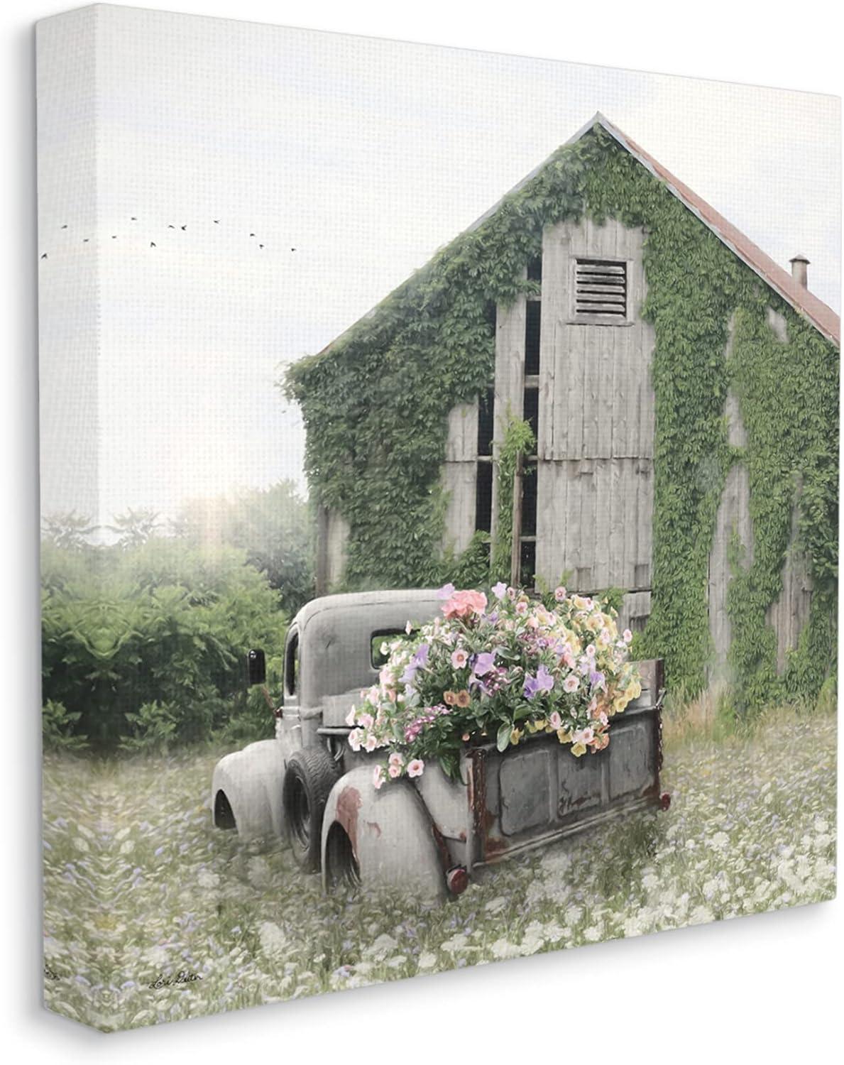 Magical Farmhouse Barn Green Vine Botanicals Flower Field by Lori Deiter - Photograph