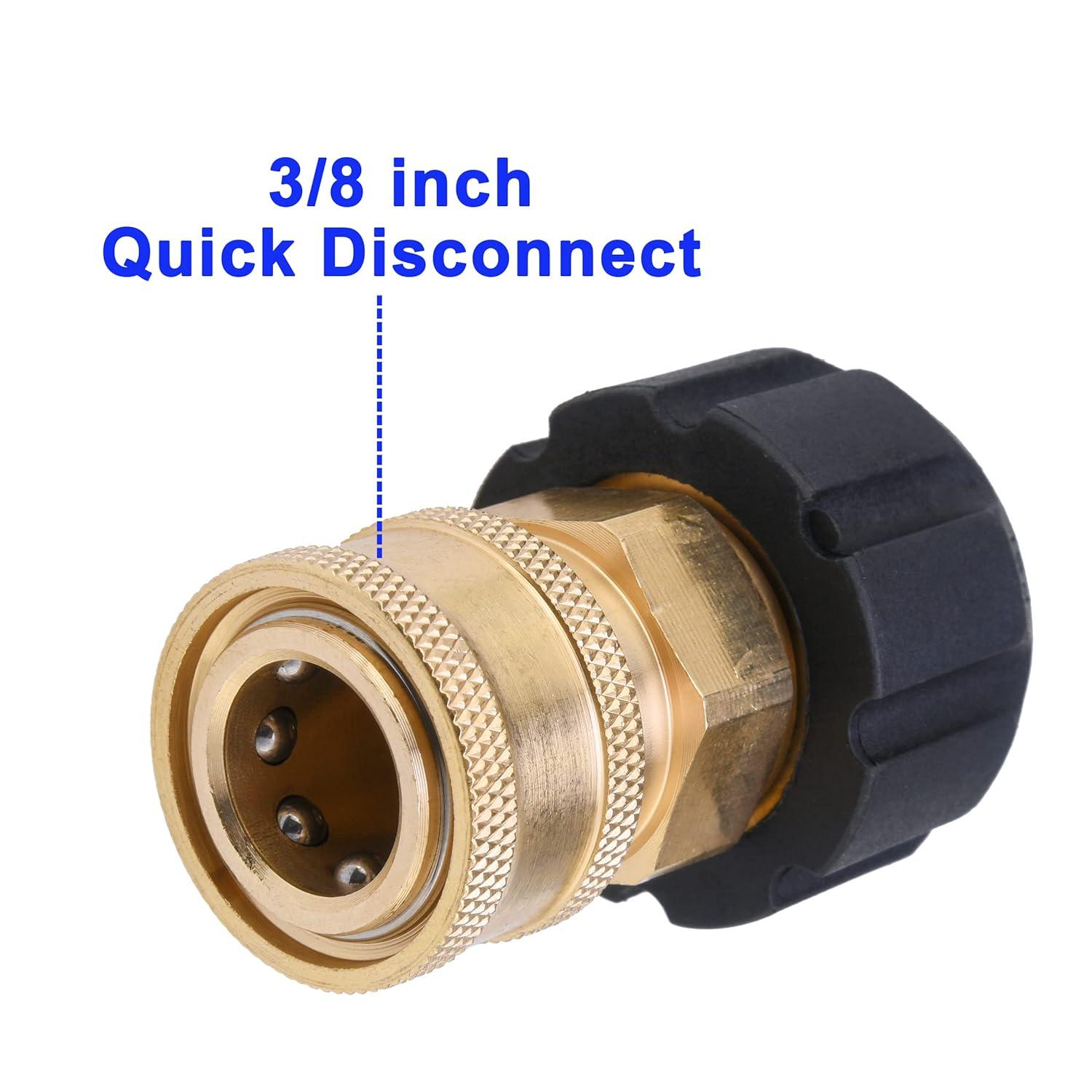 Pressure Washer Adapter Set Quick Connect Kit Metric M22 15Mm 5000 Psi Couplers