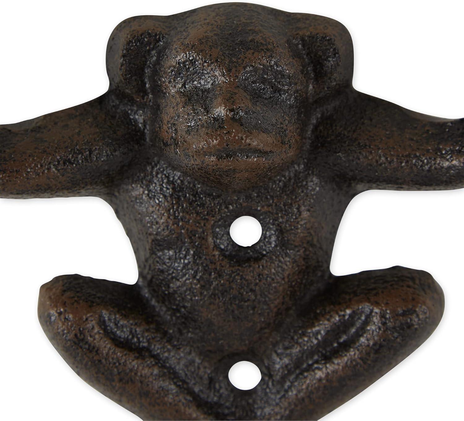 DII Cast Iron Collection Decorative Wall Hook Set, Monkey, 2 Count