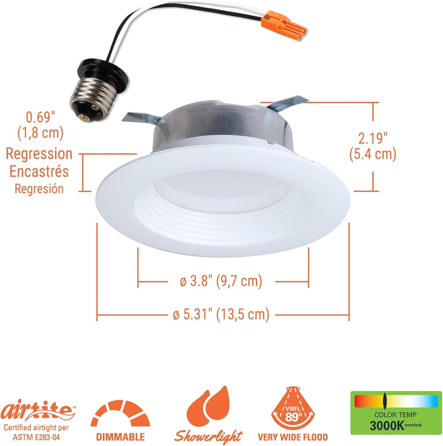 White Aluminum 4-Inch LED Recessed Lighting Pack