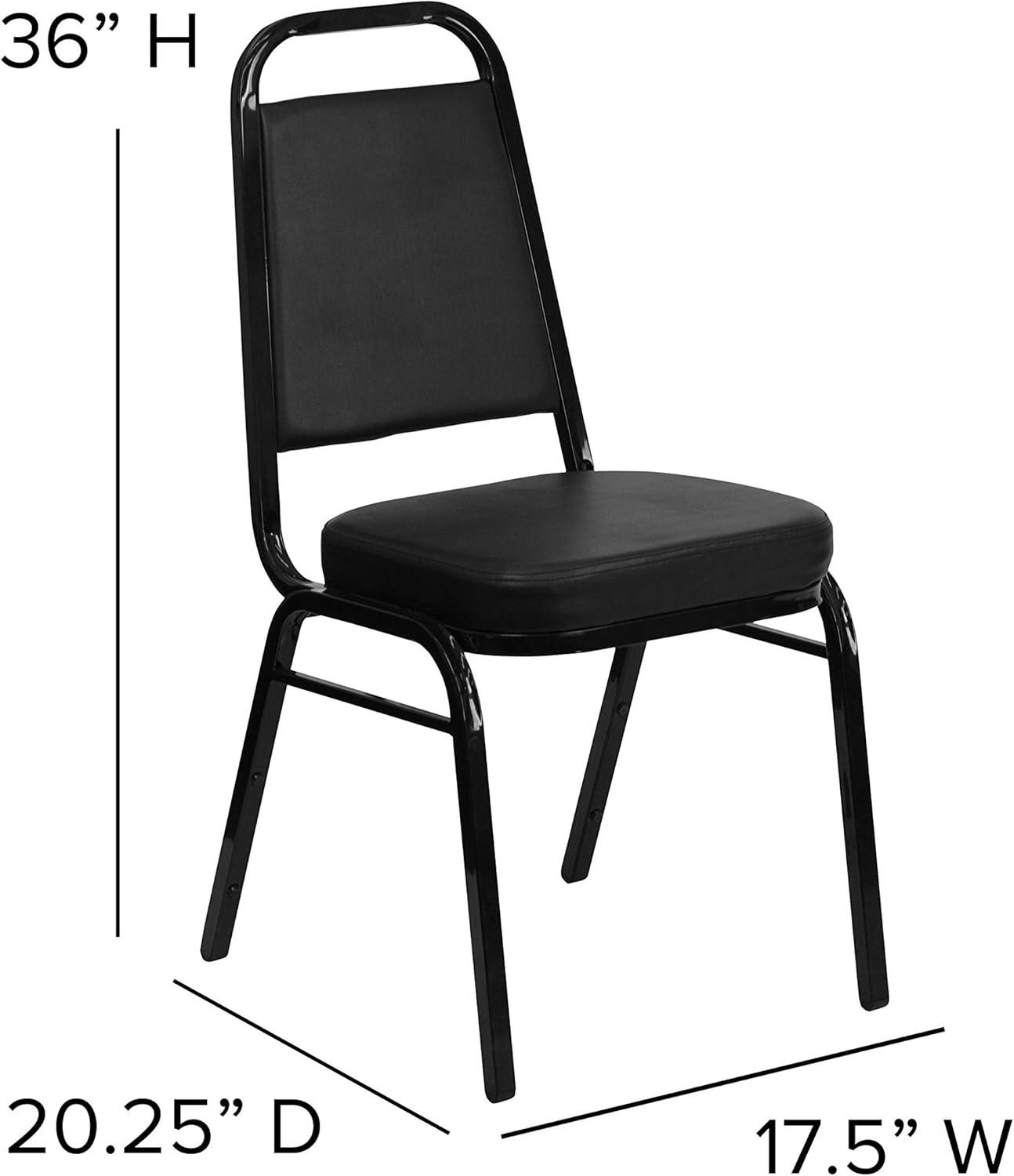 Hercules Series 20.25" Armless Stacking Banquet Chair in Black Vinyl