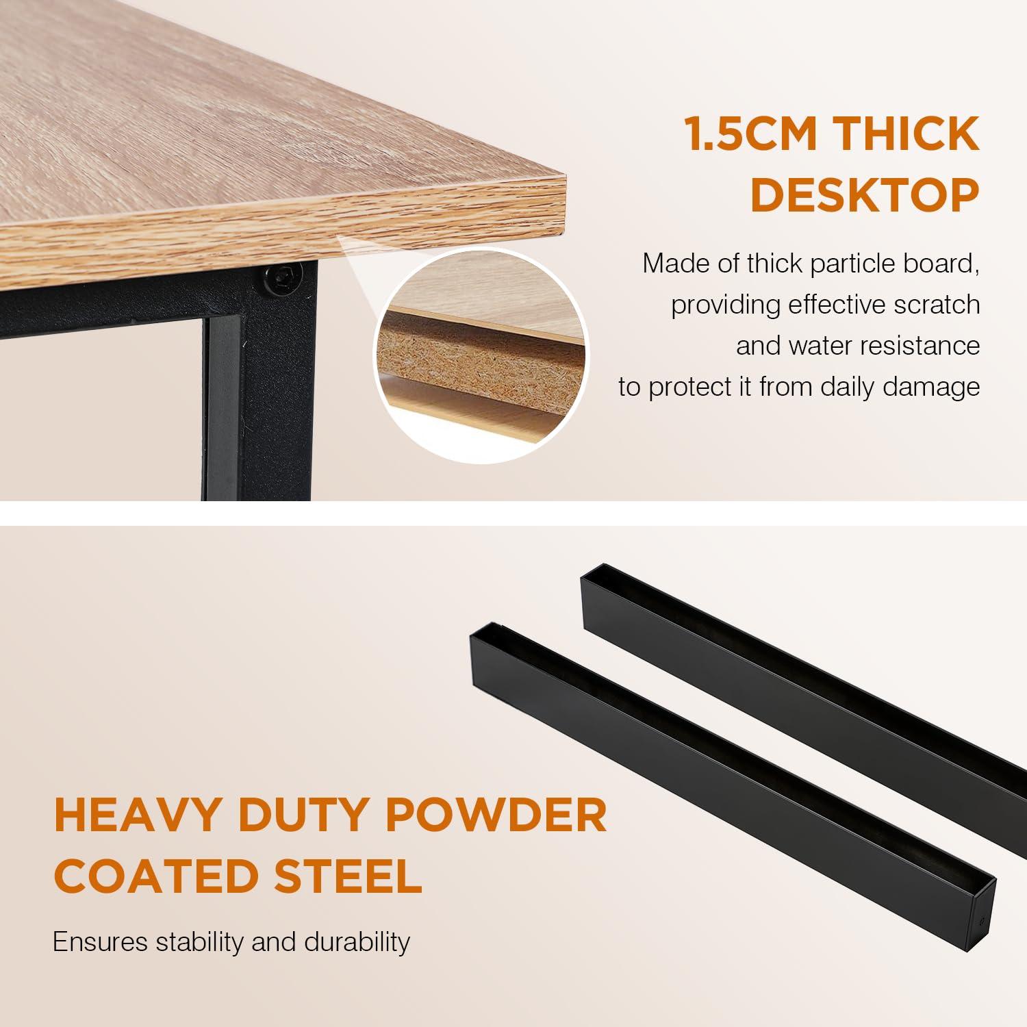 FDW Computer Desk 32 inch Length Study Writing Table Adjustable feet for Home Office, Nature