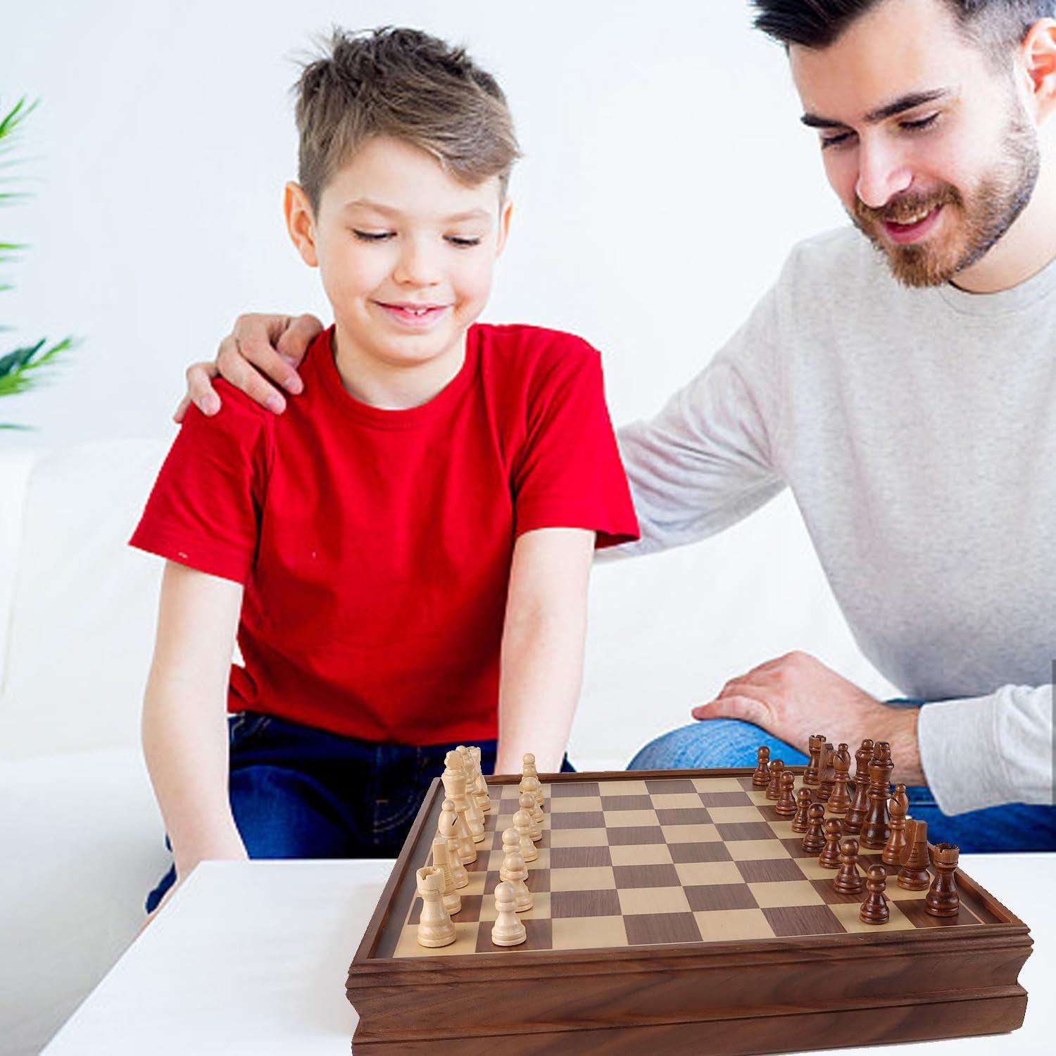 VEVOR 15'' L Solid Wood Chess Game Set