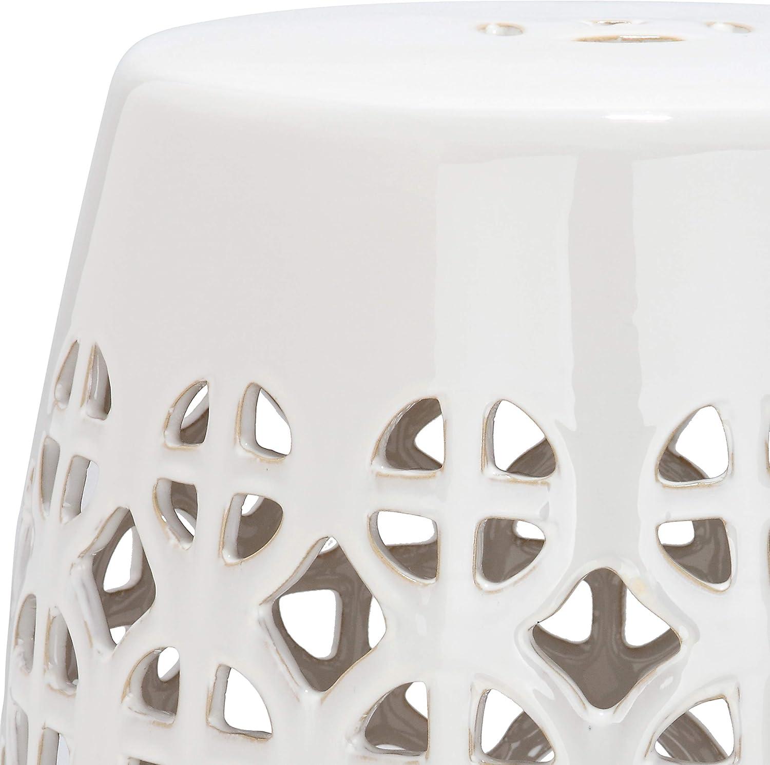 Circle Lattice Garden Stool - Indoor/Outdoor - ACS4508 - Creme - Safavieh