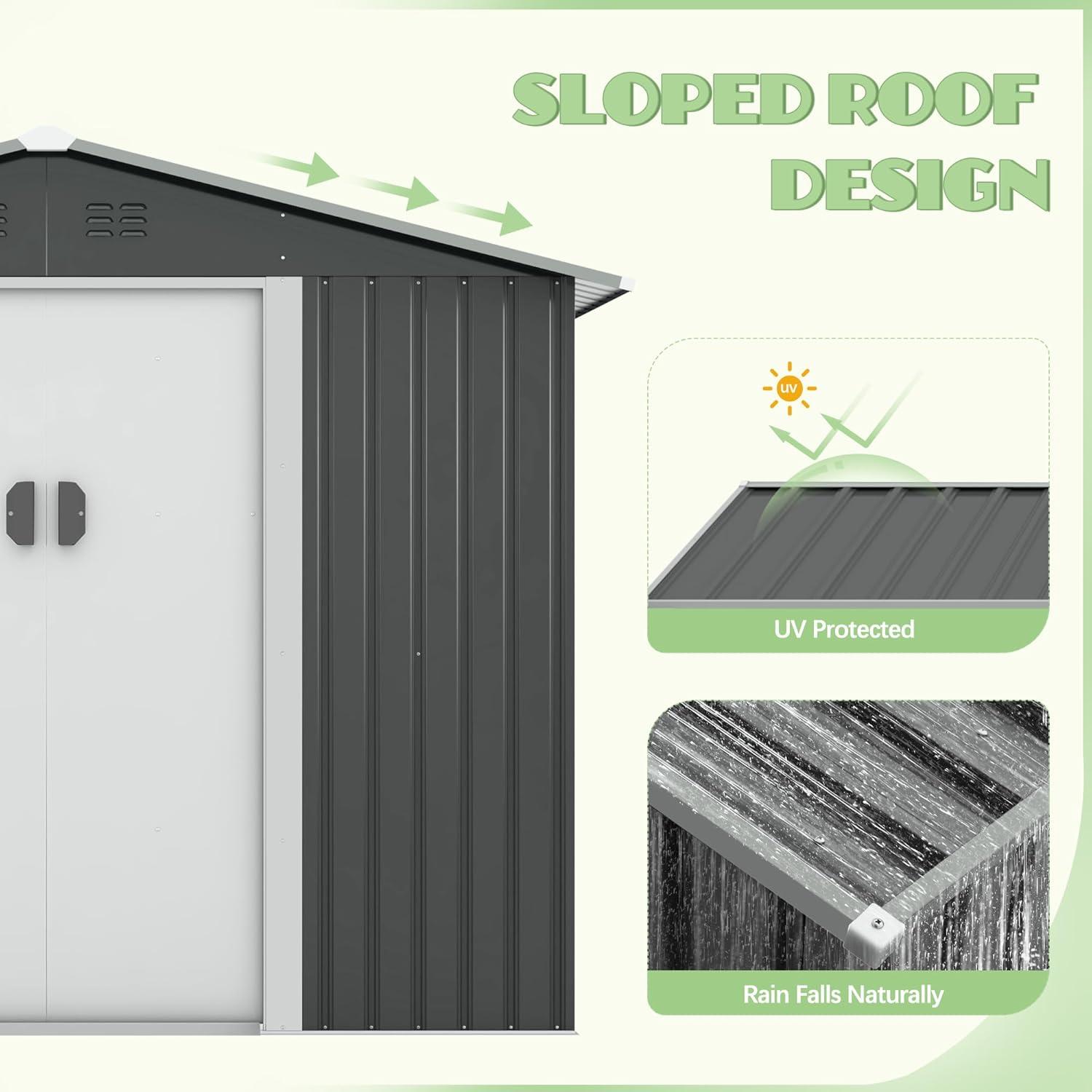 Jaxpety 8 ft. W x 8 ft. D Metal Storage Shed