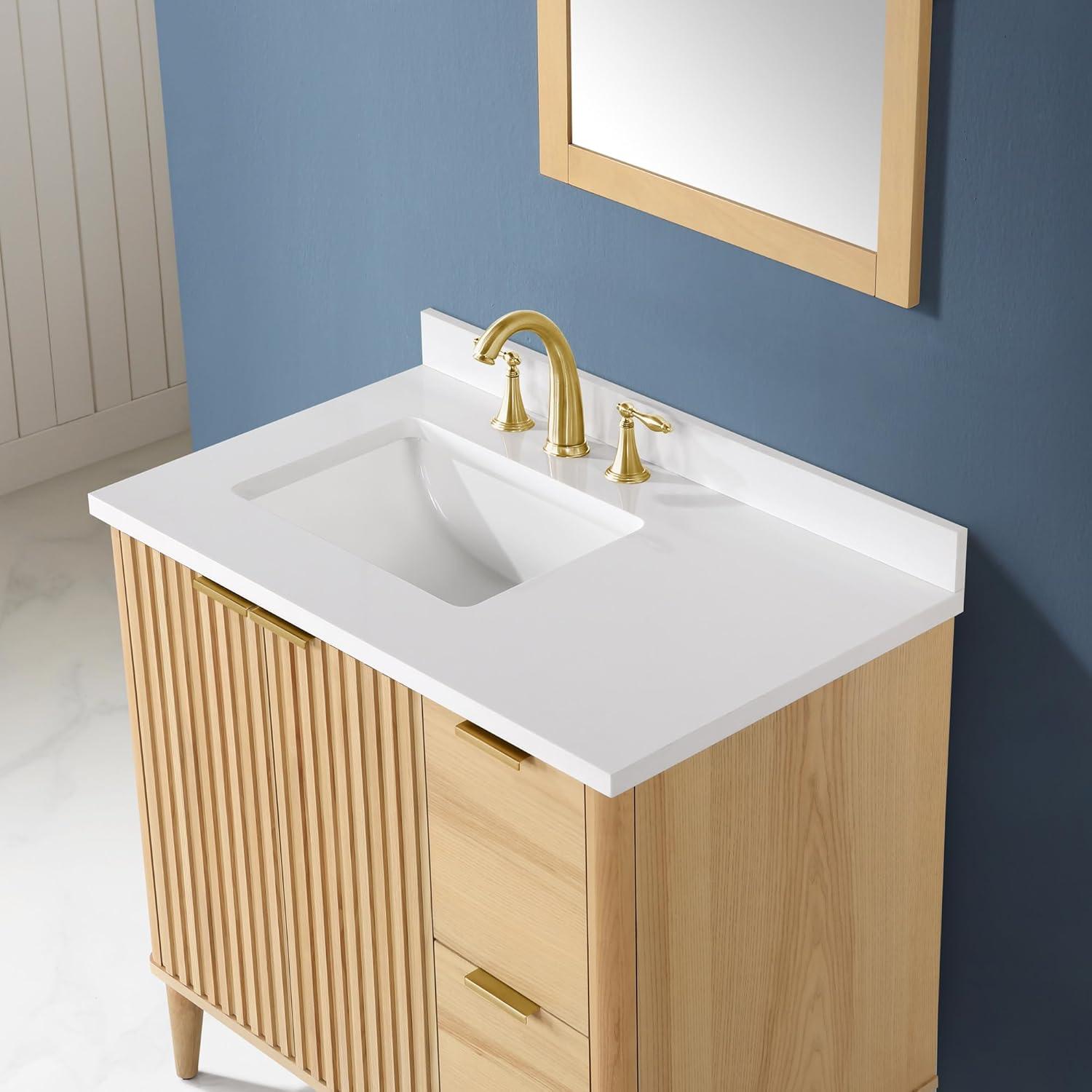 Miseno Mv-Berk36-15Vva Indy 36" Free Standing Single Basin Vanity Set - Onyx Black / White