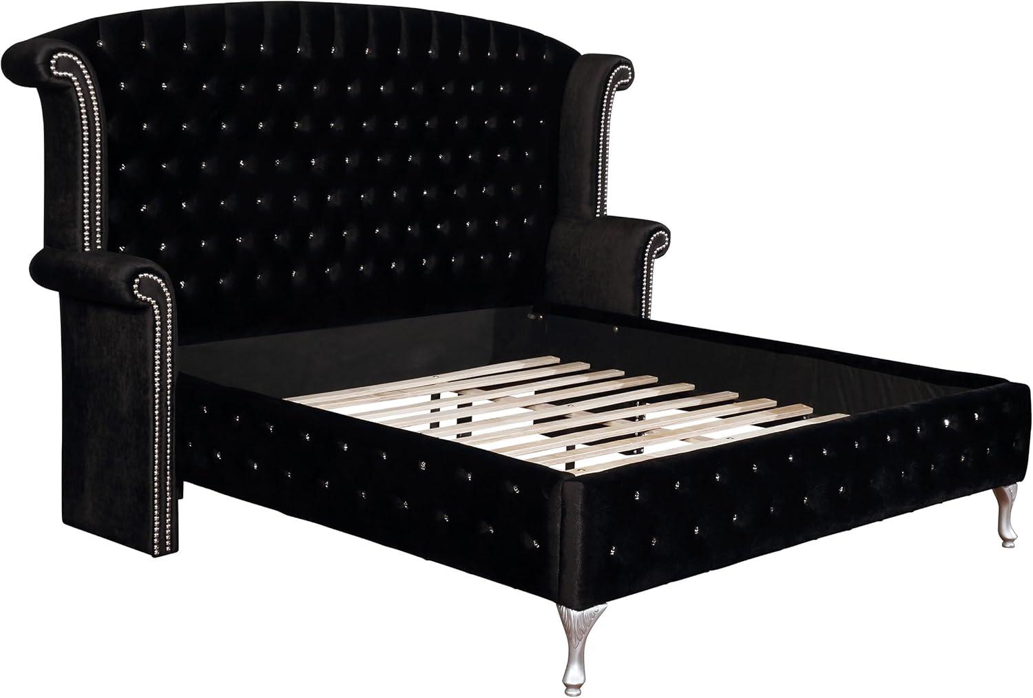 Deanna Queen Tufted Upholstered Bed Black