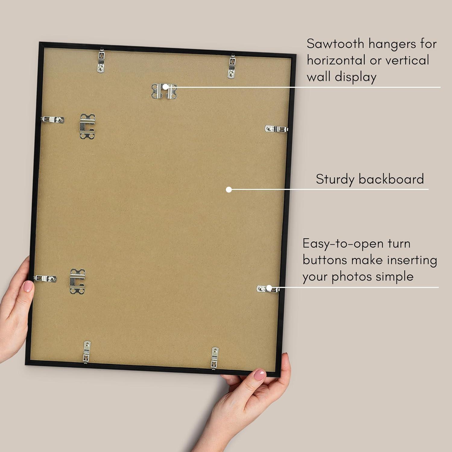Americanflat 16x20 Poster Frame with Polished Plexiglass - Streamline Collection - Thin Border Picture Frame for Wall Display - Black