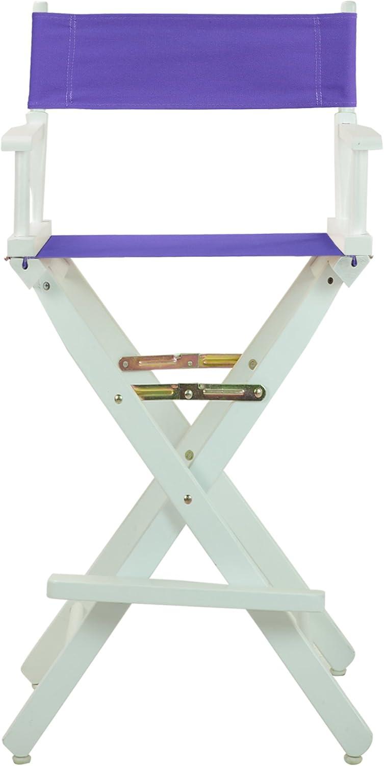 "30" Director's Chair White Frame-Purple Canvas"