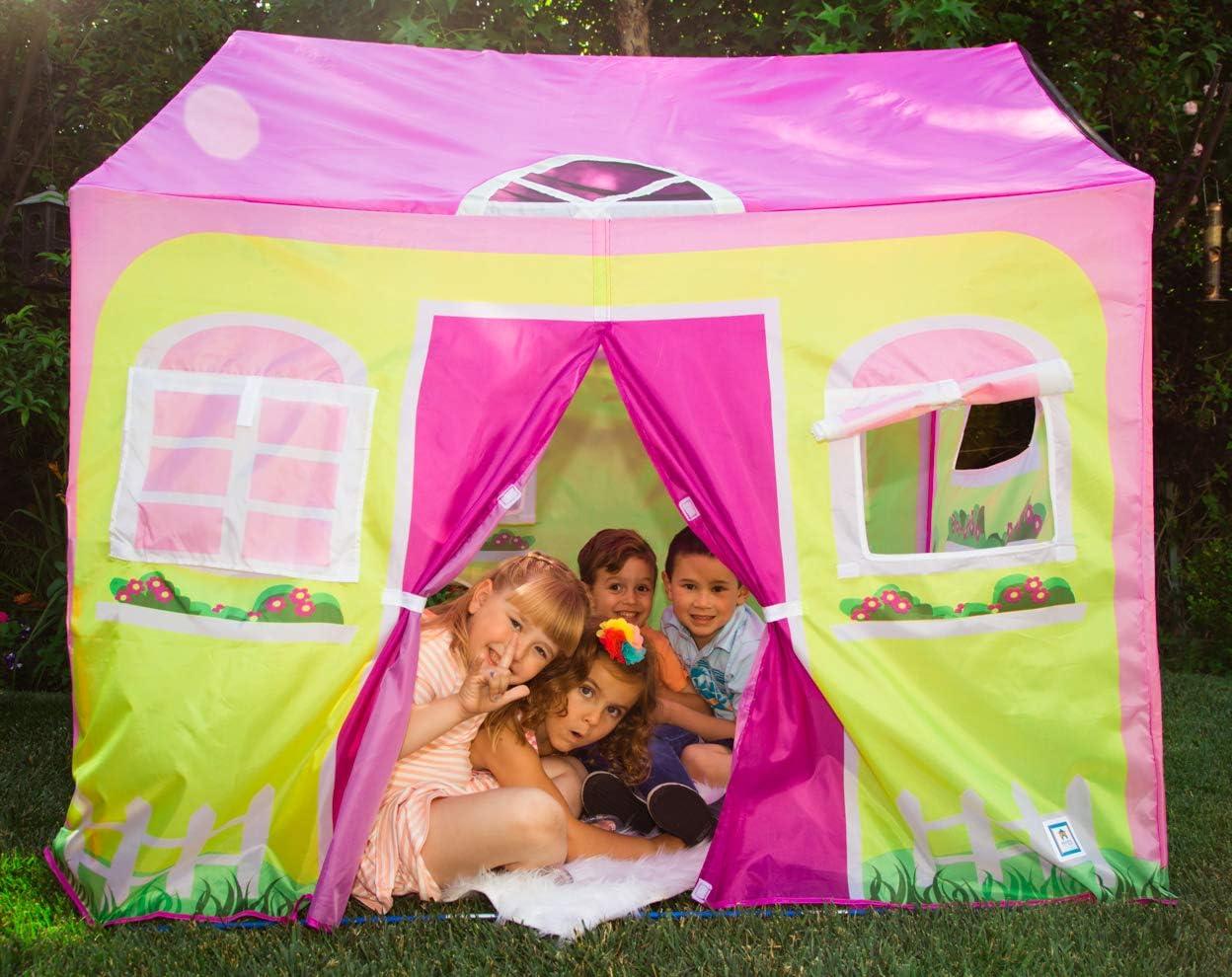 Pink and Yellow Cottage House Kids Play Tent 58" x 48"