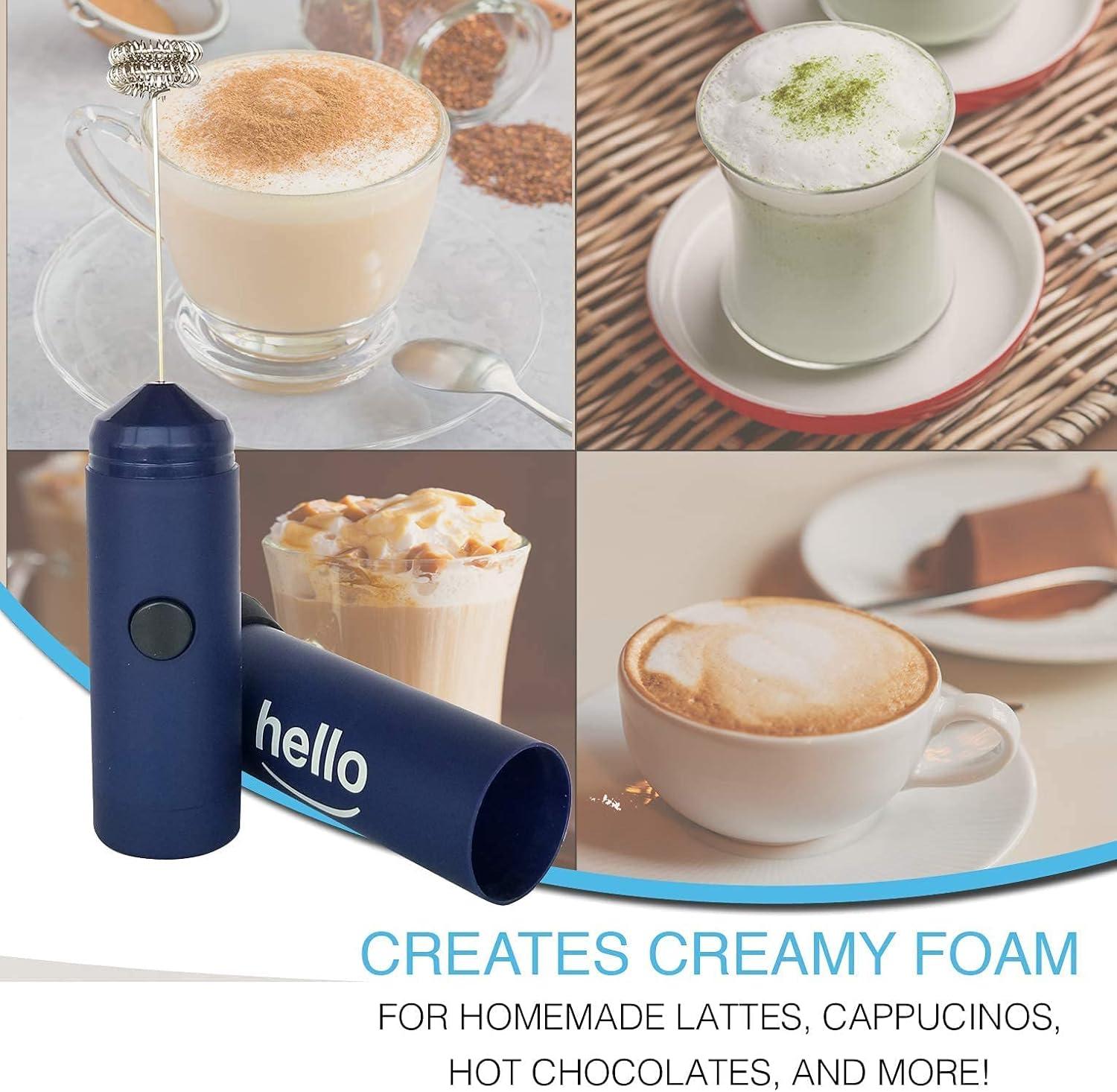 MatchaDNA Milk Frother Hello Double Whisk Head, Handheld Battery Operated Electric