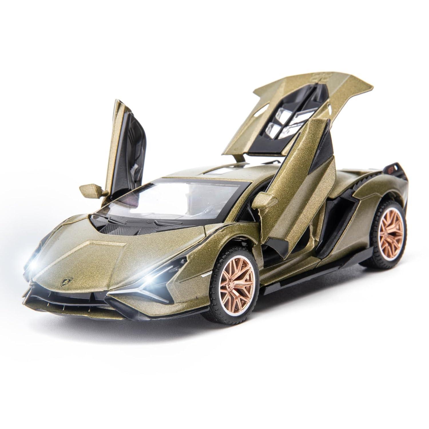 BDTCTK Sian FKP37 Car Model Toy 1:32 Child Sound and Light Pull Back Car Zinc Alloy Casting Toys for Kids Boy Girl Gift