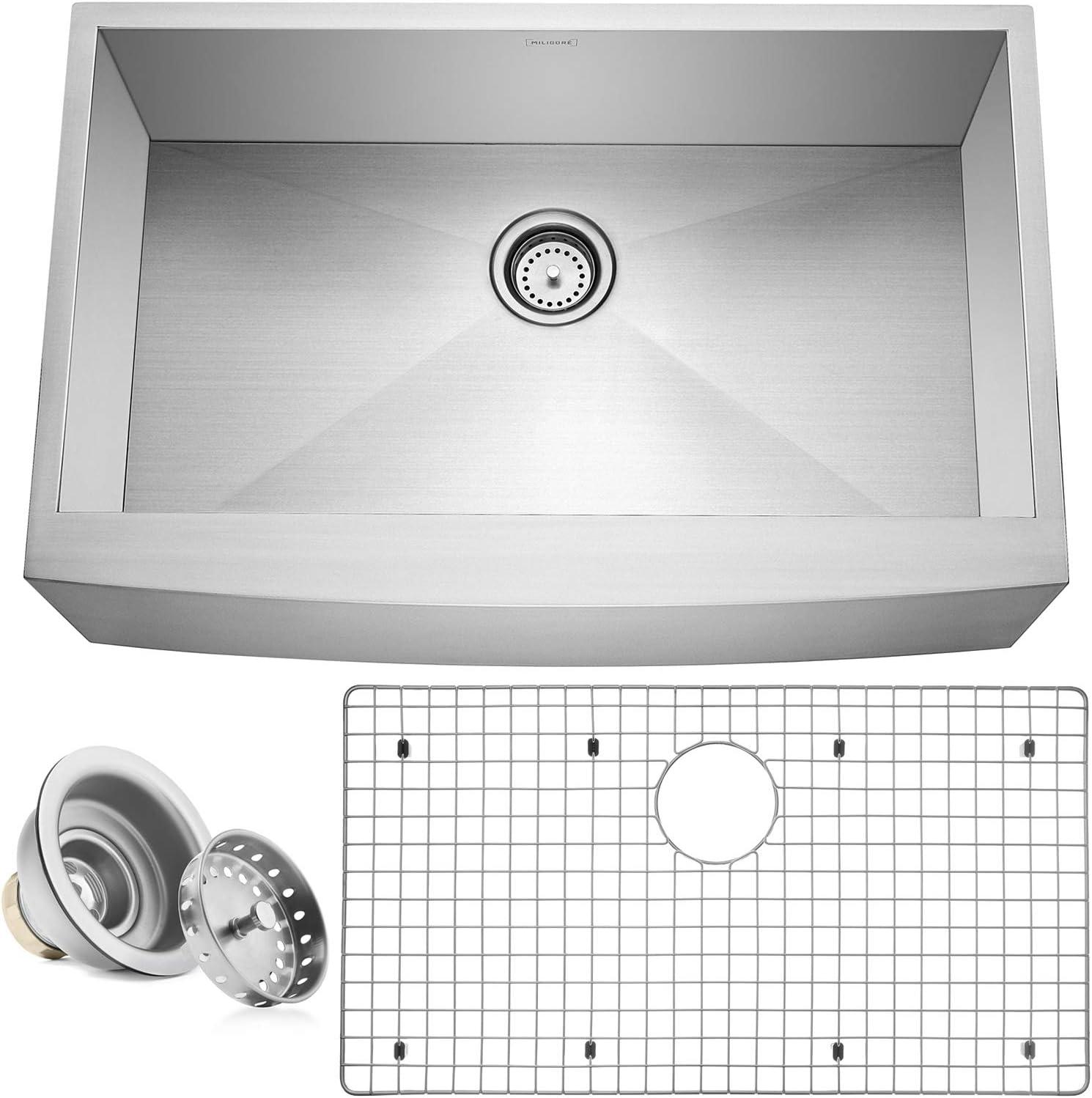 33'' L Farmhouse / Apron Single Bowl Stainless Steel Kitchen Sink