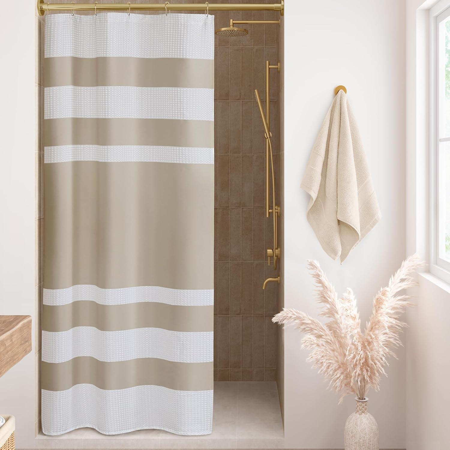 Spa Waffle Shower Curtain with 3M Treatment