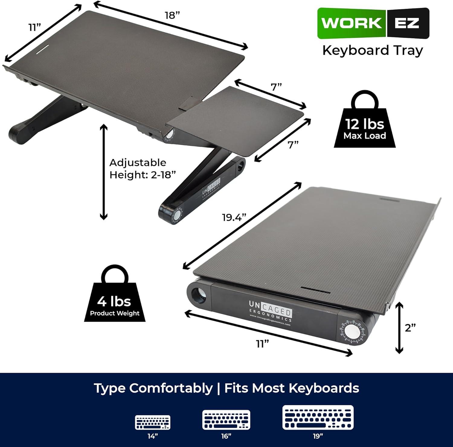 Black Adjustable Aluminum Keyboard and Mouse Platform