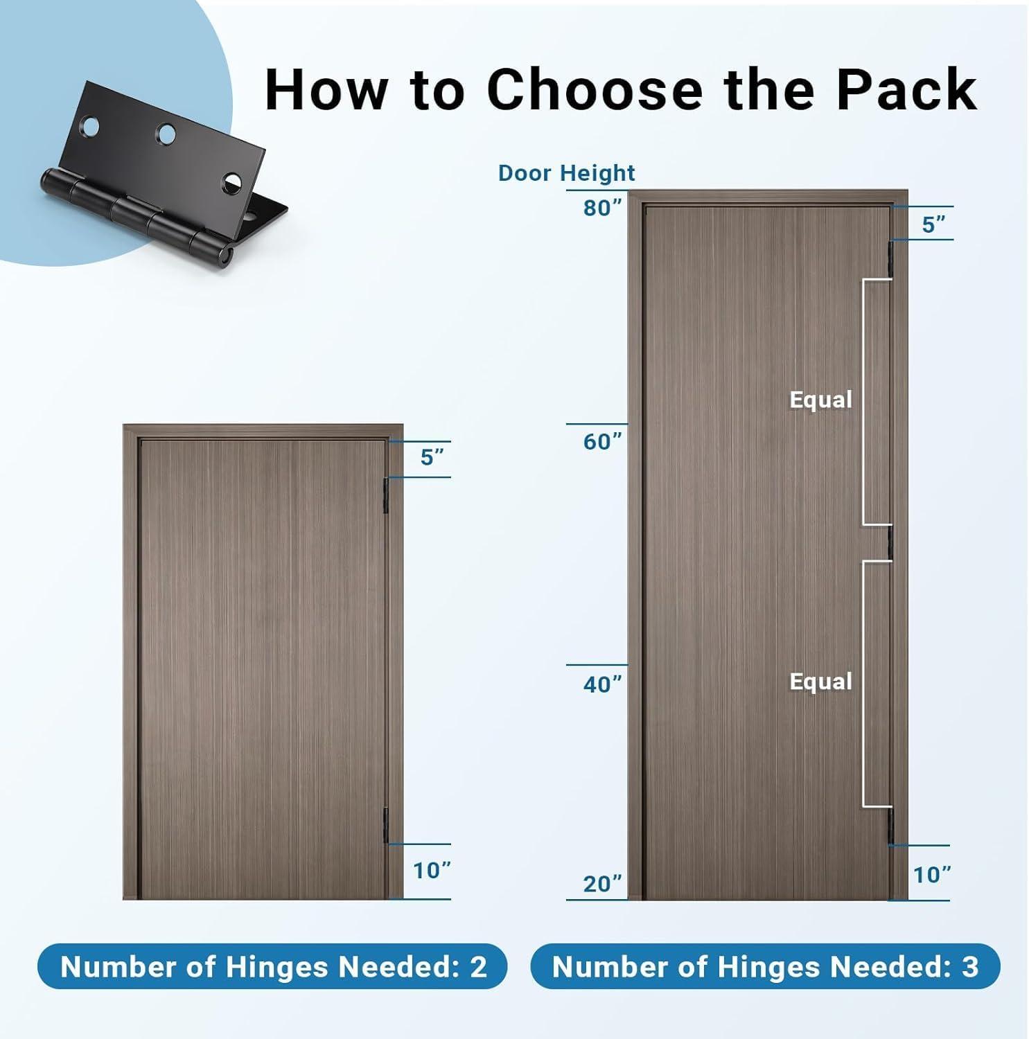 Design House 3.5" H x 3.5" W Butt Bearing Door Hinges (Set of 3)