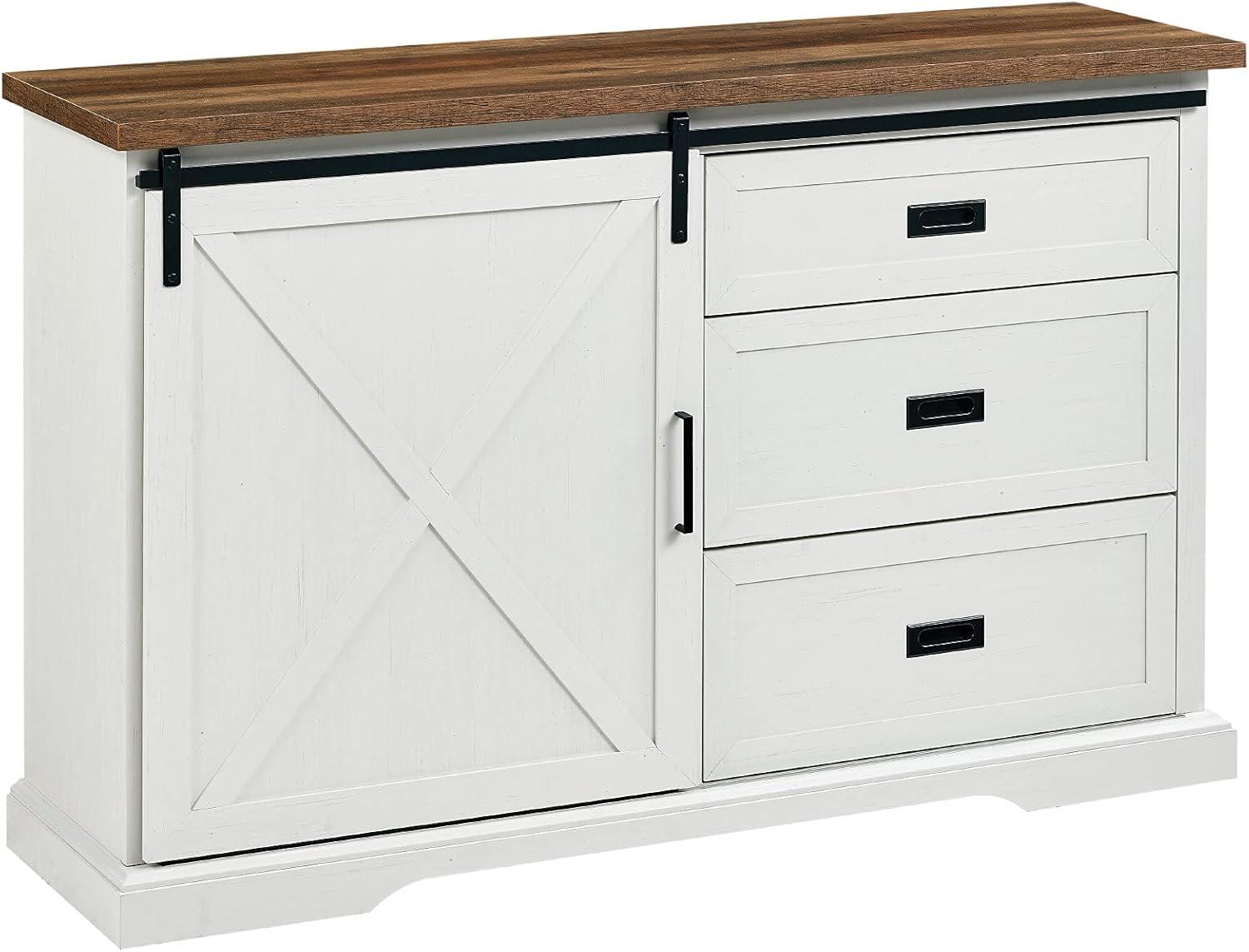 Highland Dunes Analaura 56" Wide Sliding Door Sideboard with 3 Drawers
