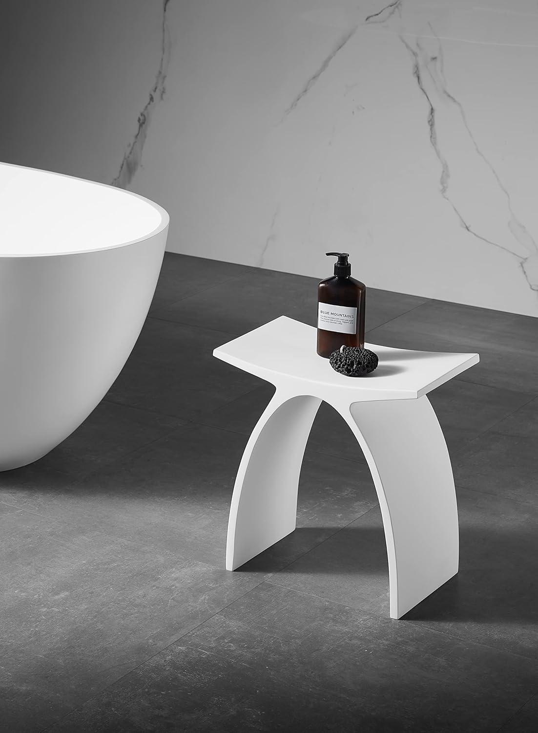 Kingston Brass Descanso Solid Surface Arched Bathroom Stool