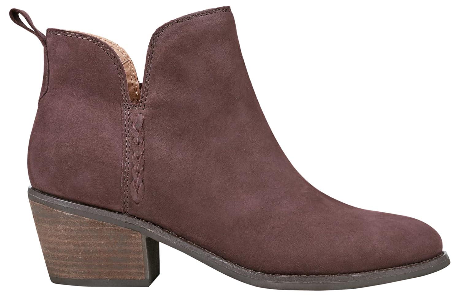 Earth Footwear, Marisole Block Heel Slip-on Casual Booties, Dark Red 600, 7.5 M