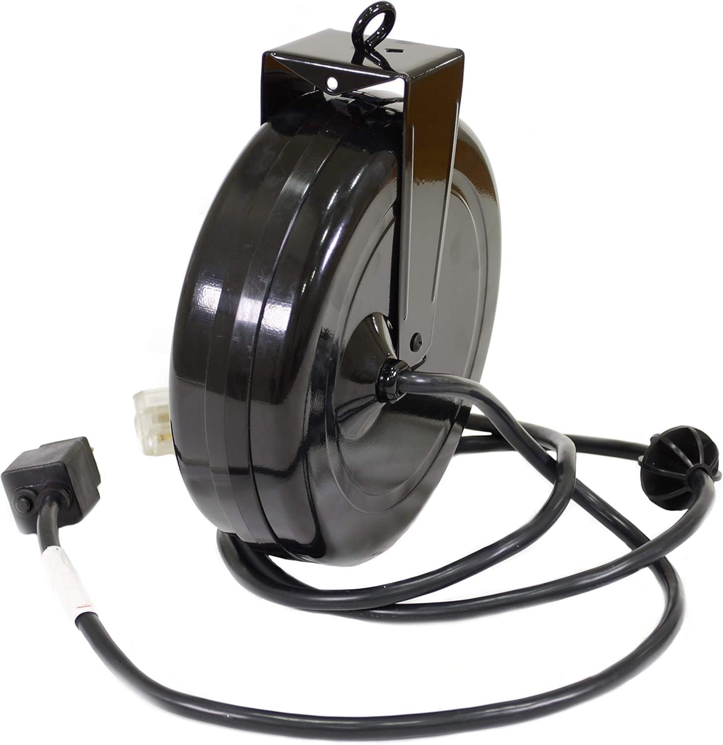 Alert Stamping 5020TFC 20' Retractable Extension Cord Reel with Single Outlet