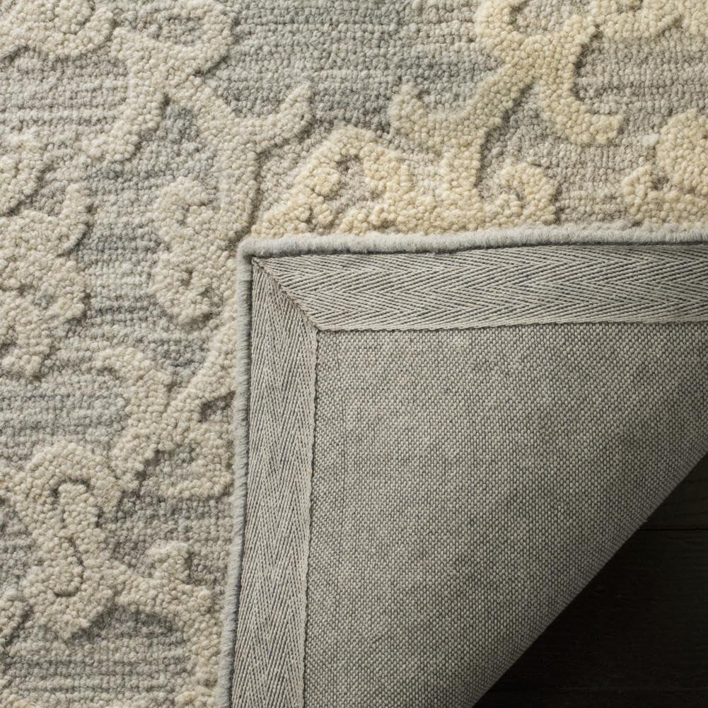 SAFAVIEH Blossom Cletus Geometric Wool Area Rug, Green/Ivory, 10' x 14'