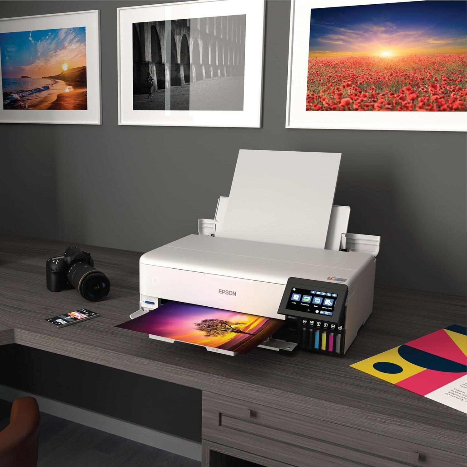 Epson EcoTank Photo ET-8550 Wireless Wide-Format Color All-in-One Supertank Printer with Scanner, Copier, Ethernet