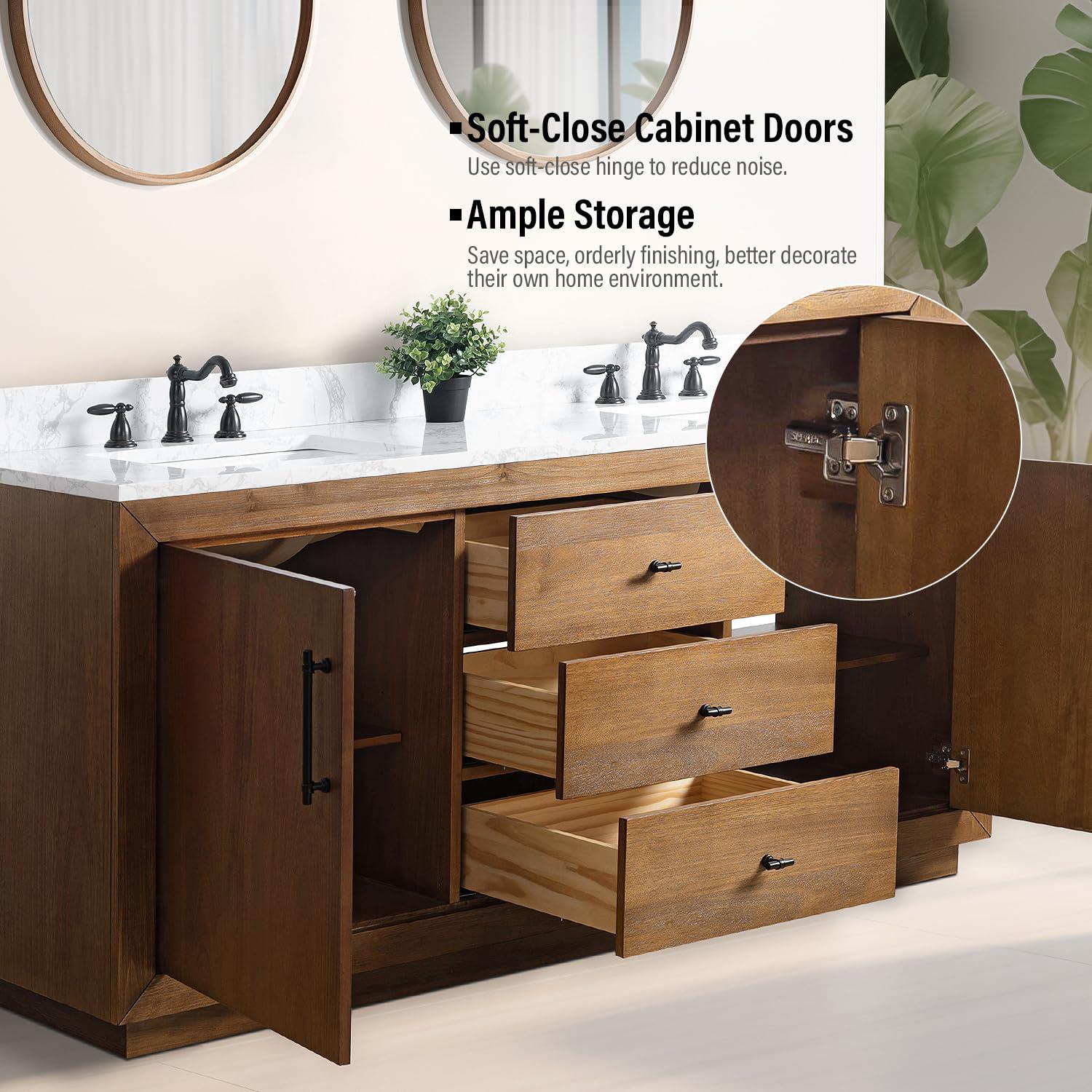 72" Free Standing Double Bathroom Vanity
