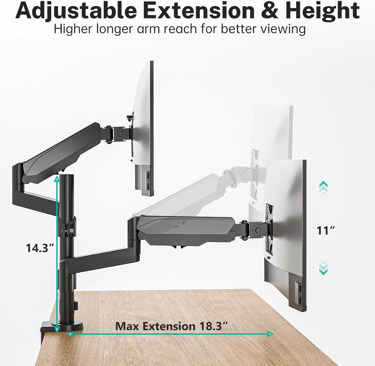 WALI GSDM002 2 TV & Monitor Mount with Accessories Included