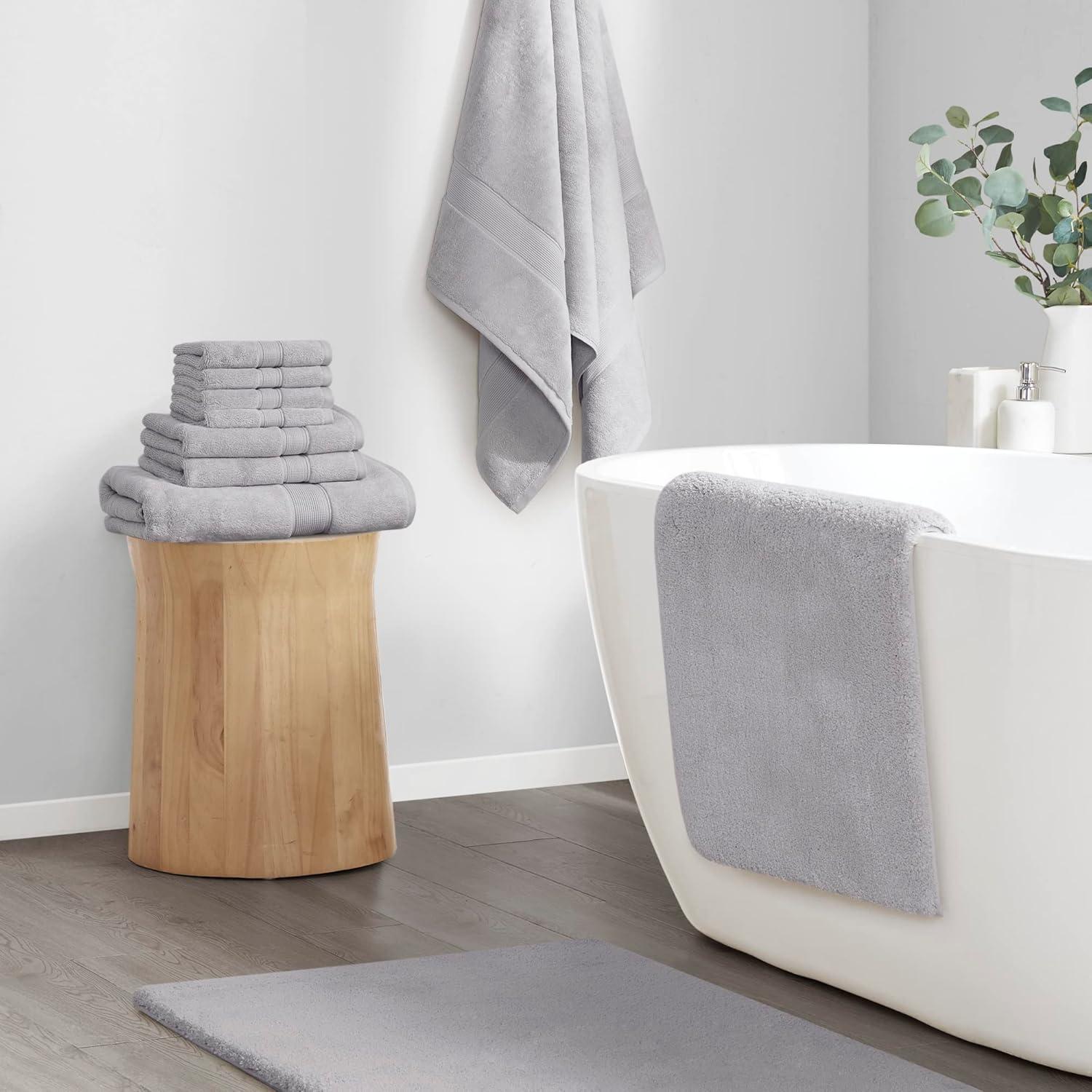 Madison Park Signature Marshmallow Quick Dry Bath Rug with Non-Slip Backing