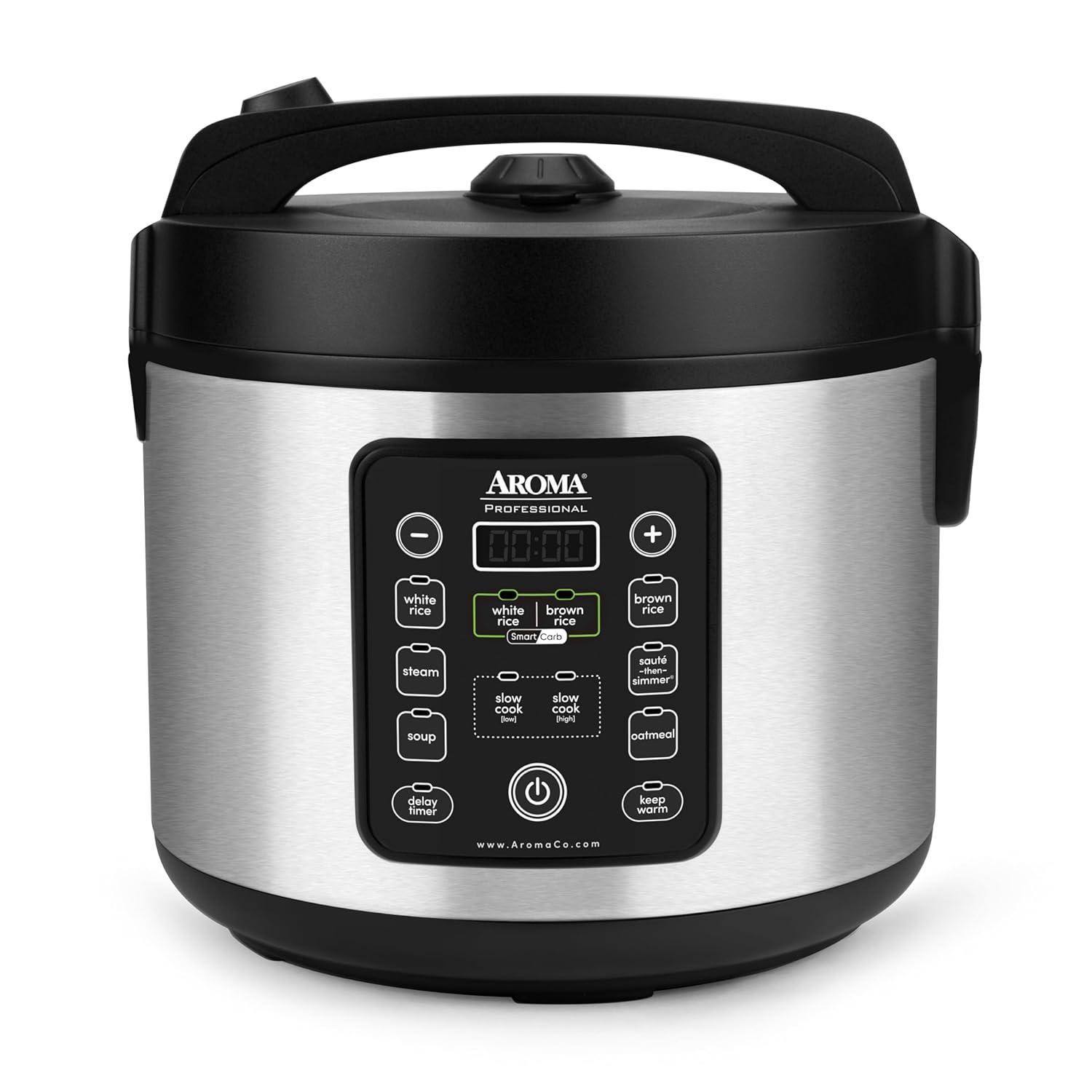 Aroma SmartCarb® 10-Cup (Uncooked) / 20-Cup (Cooked) Cool Touch Rice Cooker, Stainless Steel, 5 Qt & Reviews | Wayfair