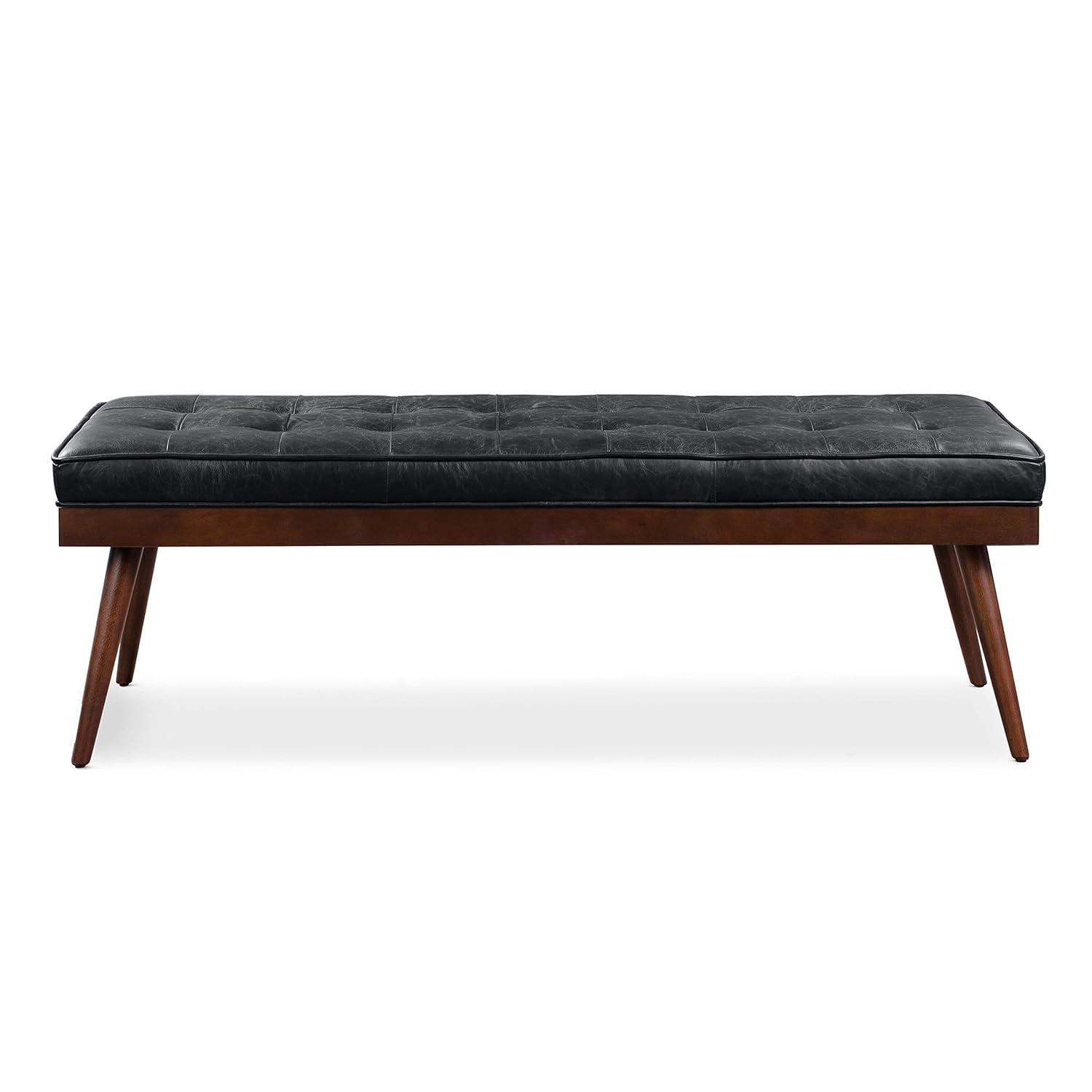 Athan Full-Grain Italian Genuine Leather Bench