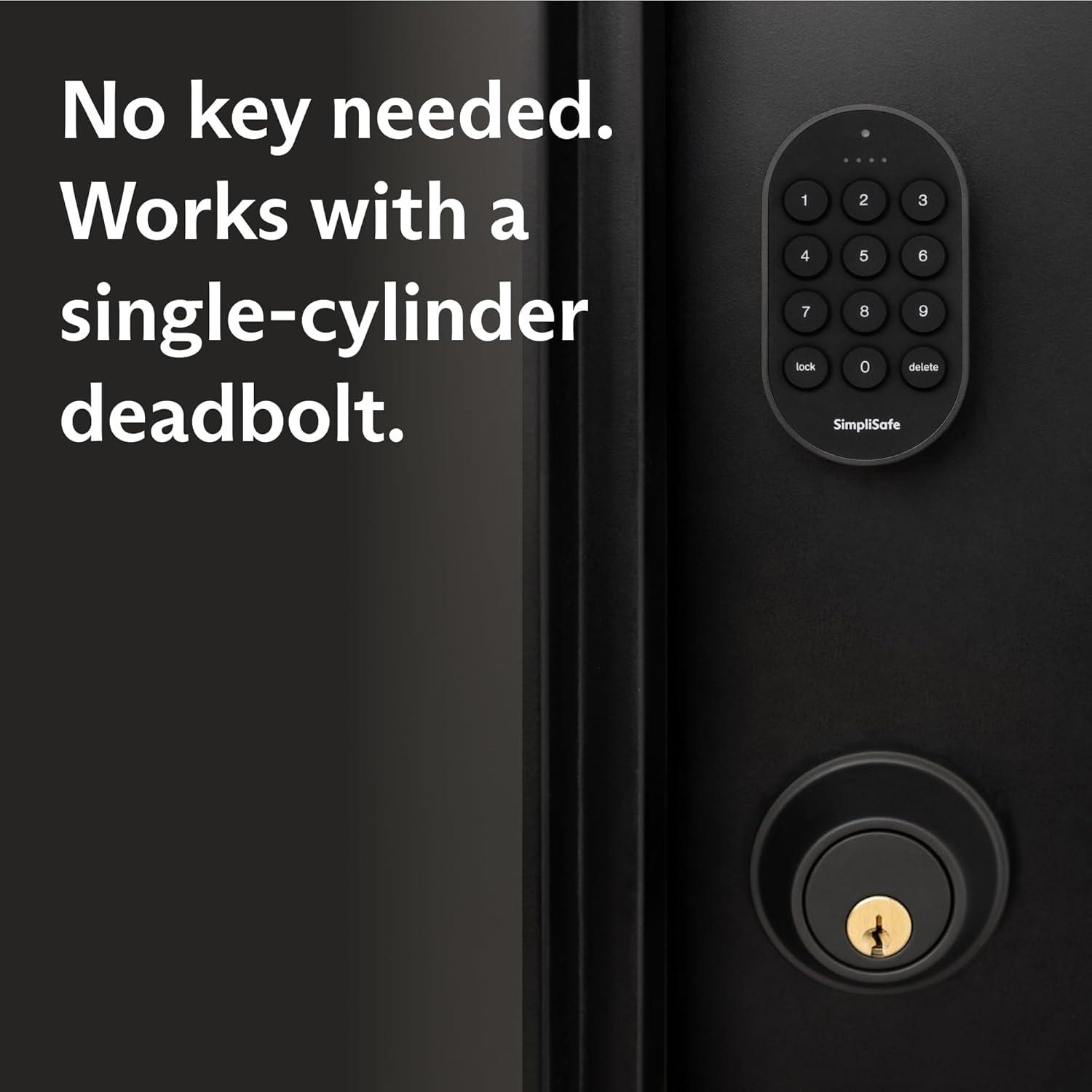 Black Wi-Fi Electronic Deadbolt with Pin Pad