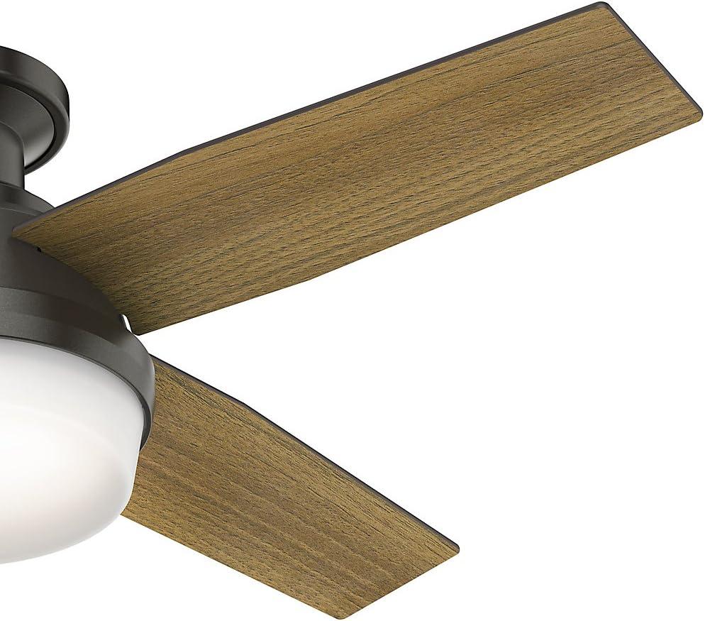 44" Dempsey Low Profile 4 - Blade LED Flush Mount Ceiling Fan with Remote Control and Light Kit