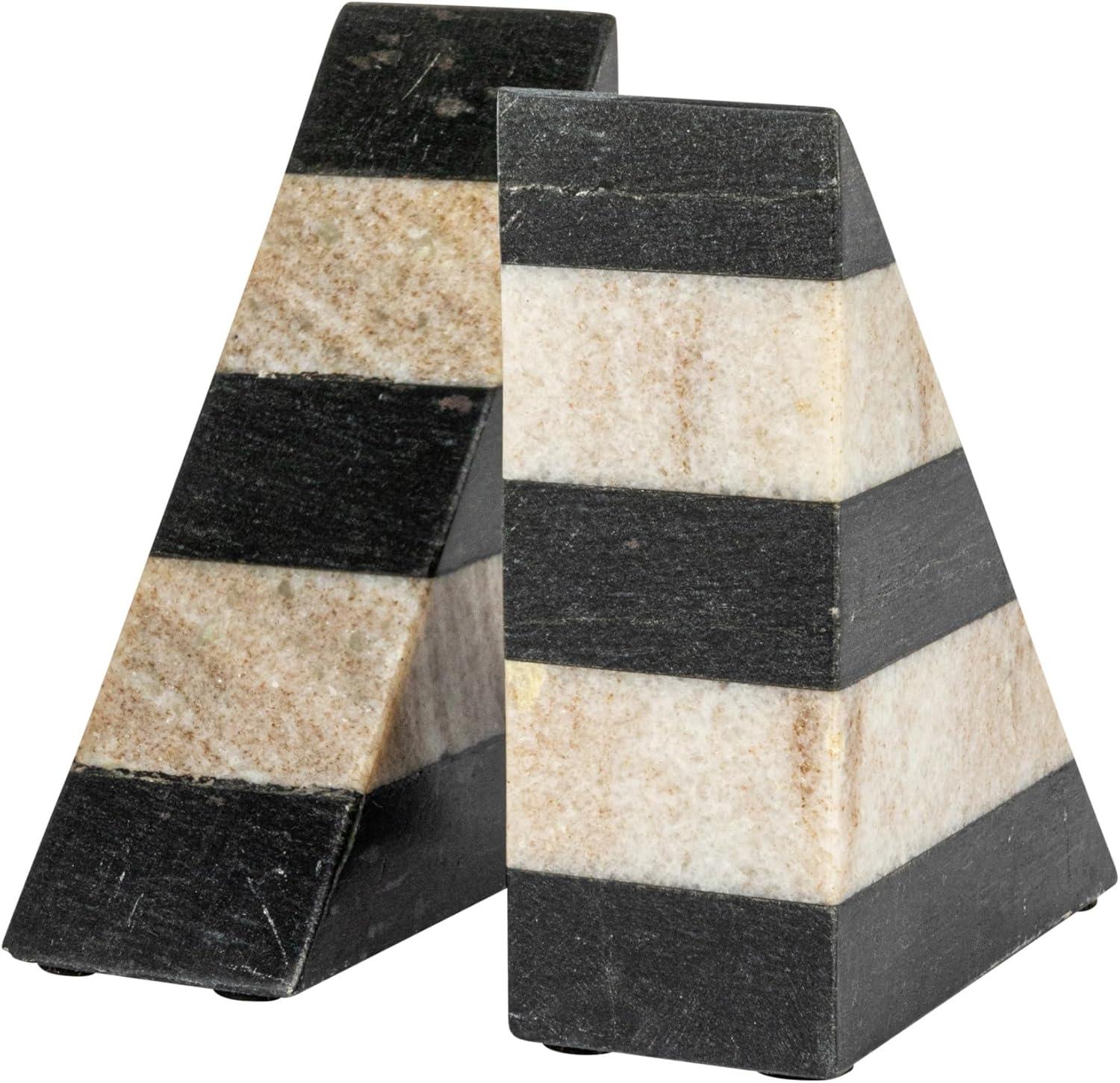 Creative Co-Op Decorative Marble Bookends, Brown and Black, Set of 2