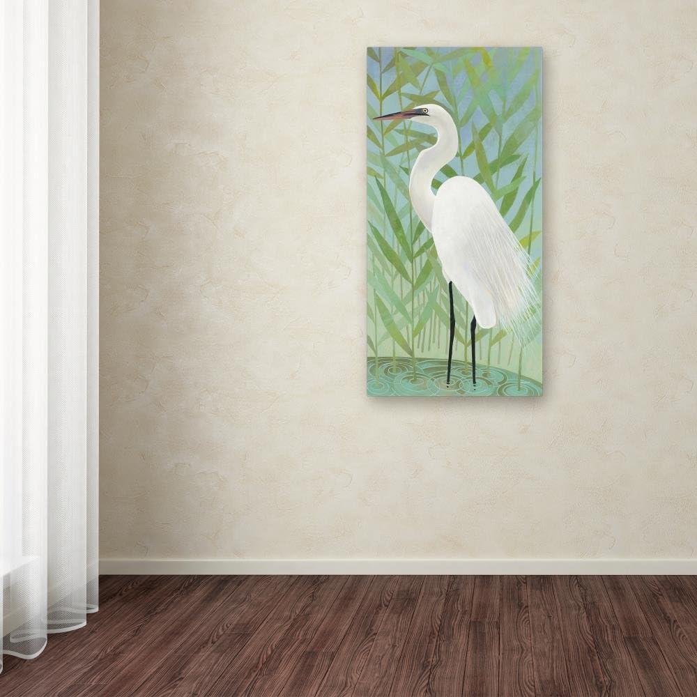 Trademark Fine Art 'Egret by the Shore II' Print on Wrapped Canvas | Wayfair