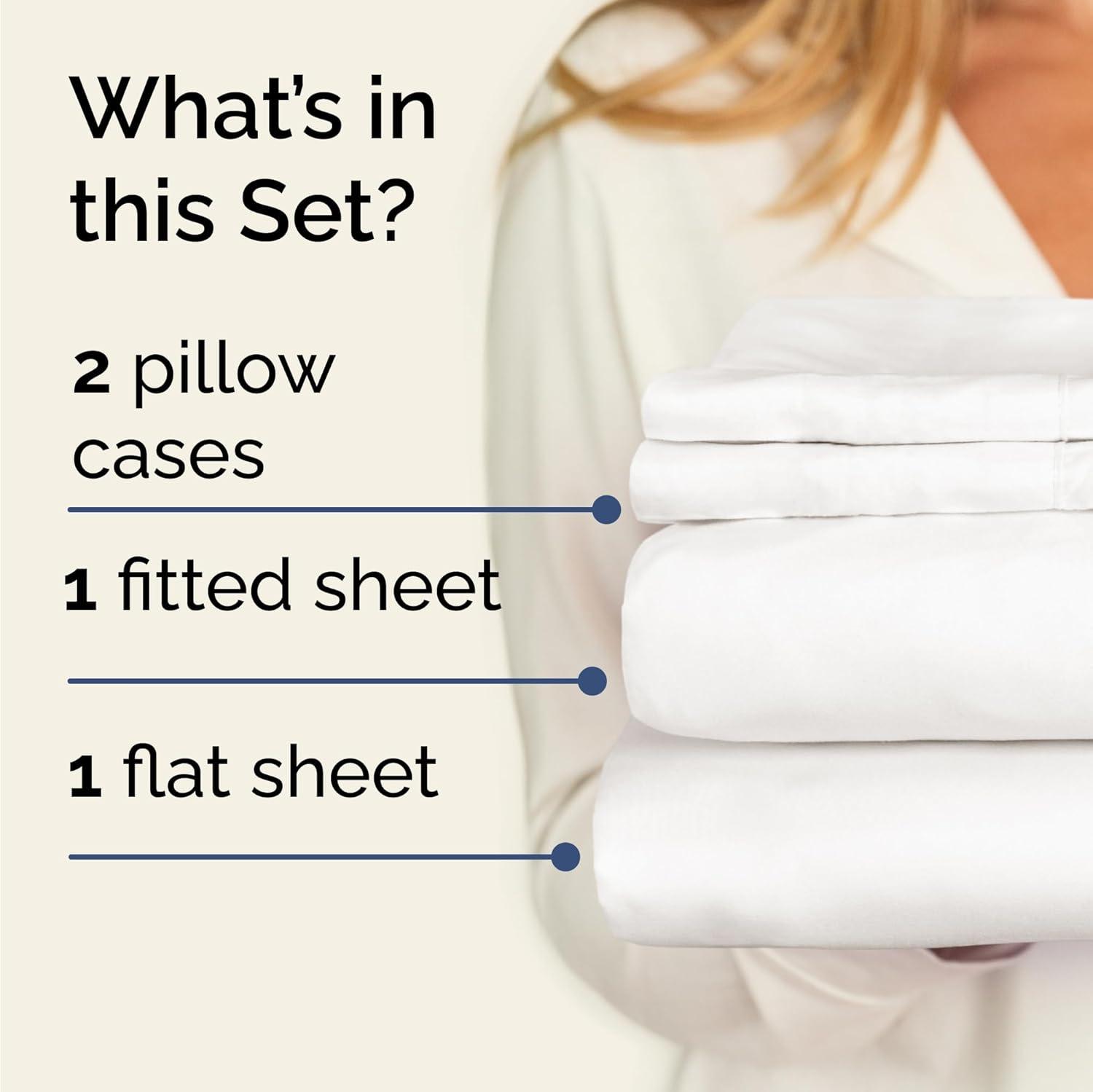 CGK Linens 4 Piece Microfiber Sheet Set in White, Size Twin