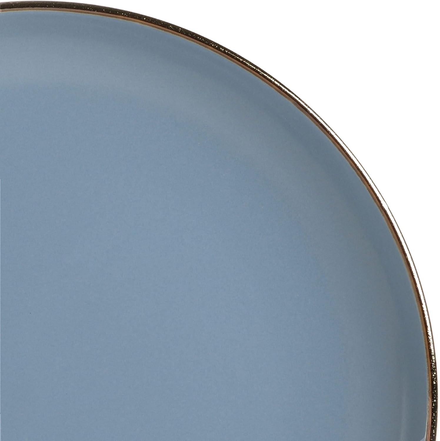 Gibson Gibson Home Rockaway Gold 16-Piece Dinnerware Set - Matte Blue