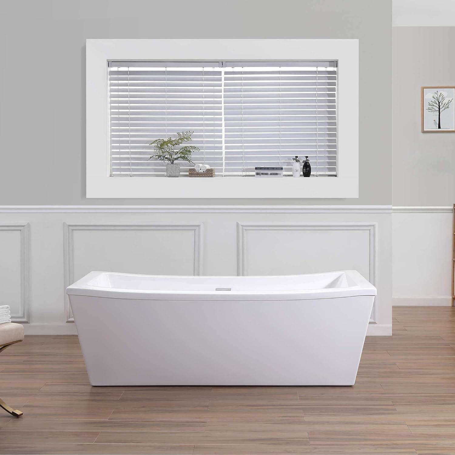 Ruby 65'' x 29.13'' Freestanding Soaking Acrylic Bathtub