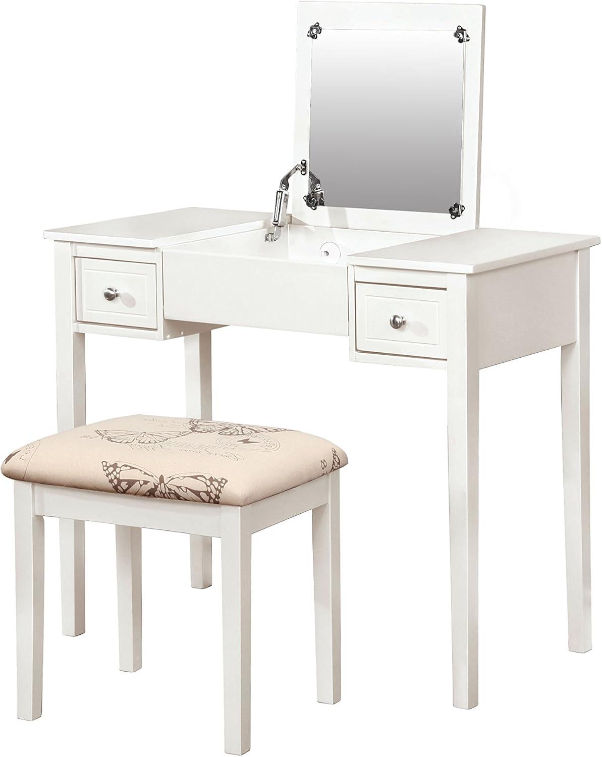 Butterfly Vanity and Stool - Linon