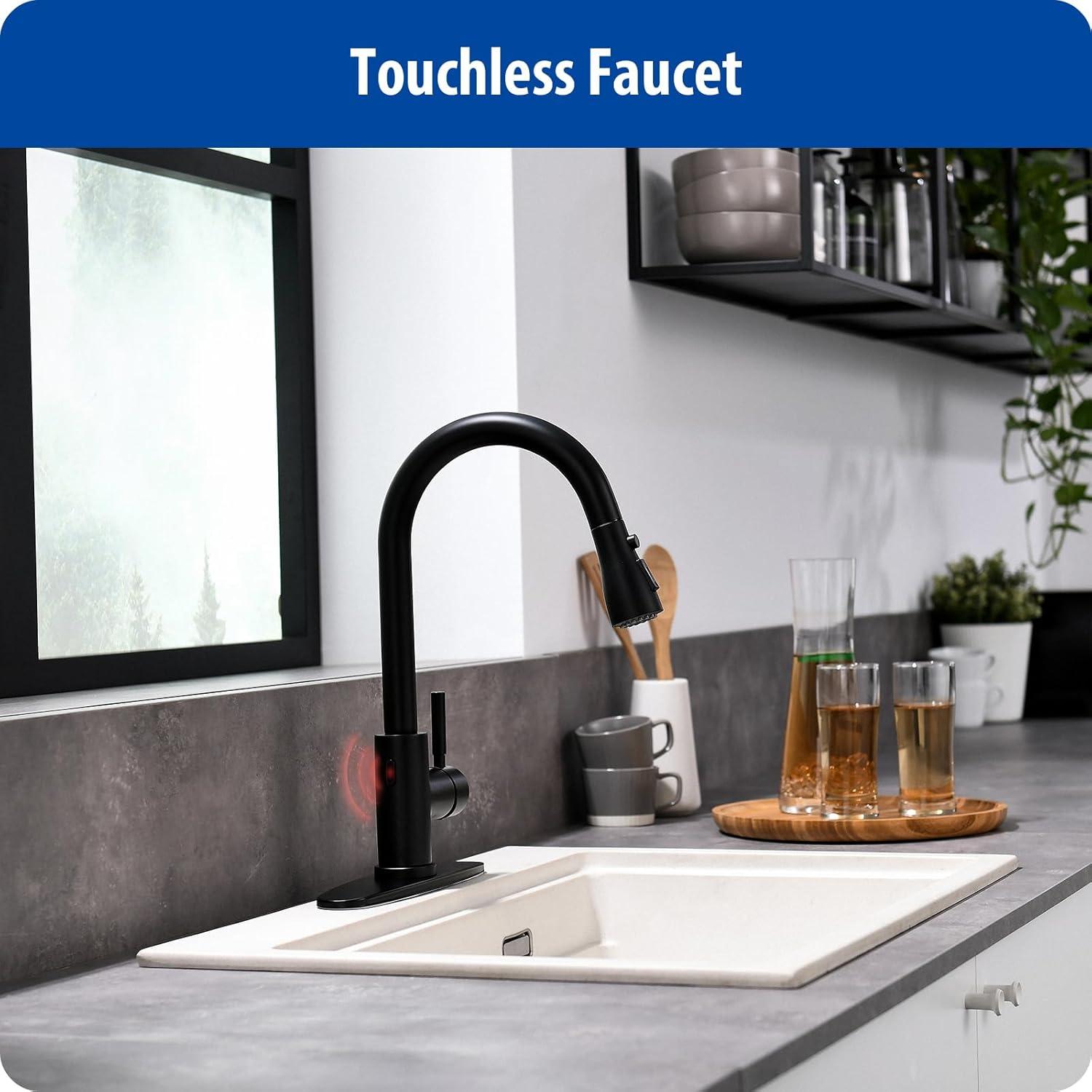 ARCORA ARCORA Stainless Steel  Single Handle Pull-Down Sprayer Kitchen Faucet Set with Touchless Sensor AR7100301B-DC