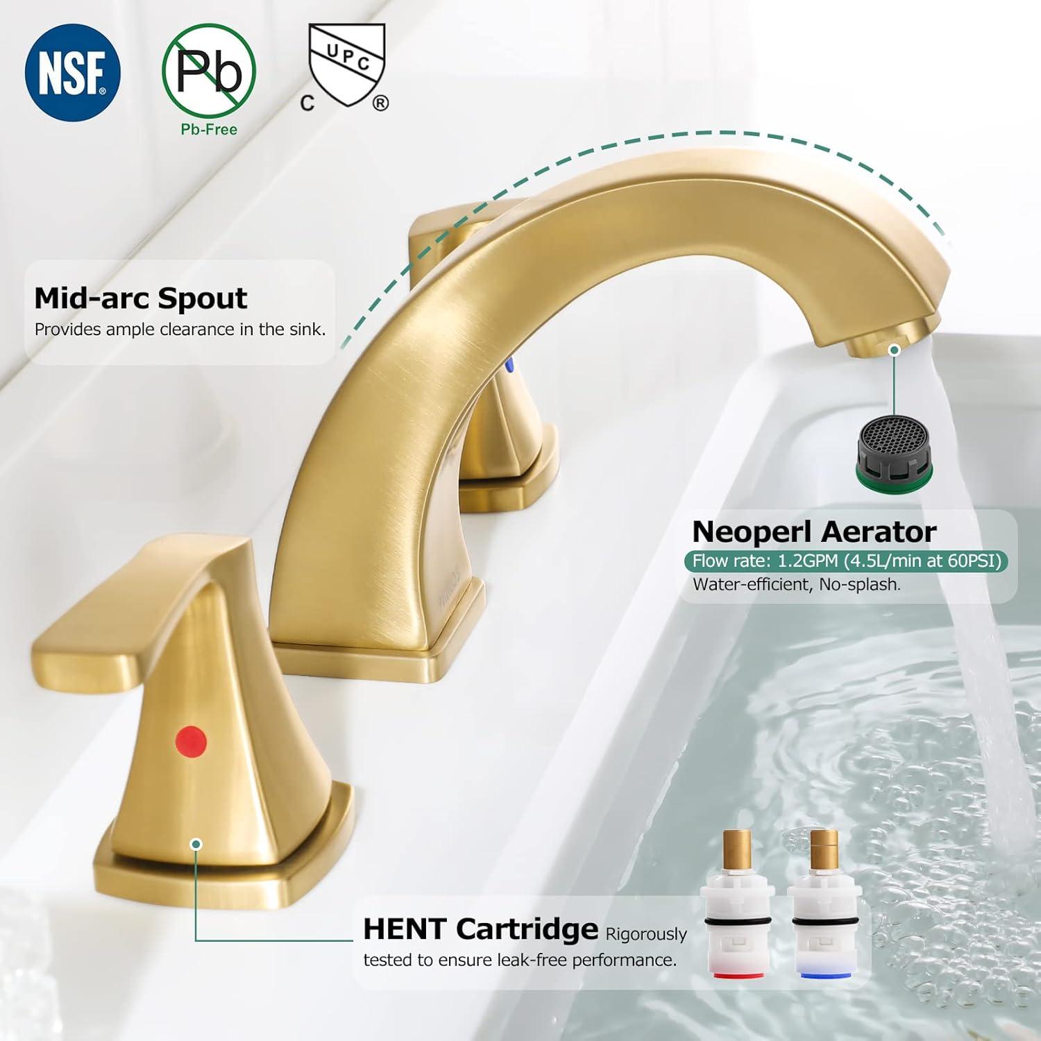 Widespread 2-handle Bathroom Faucet with Drain Assembly