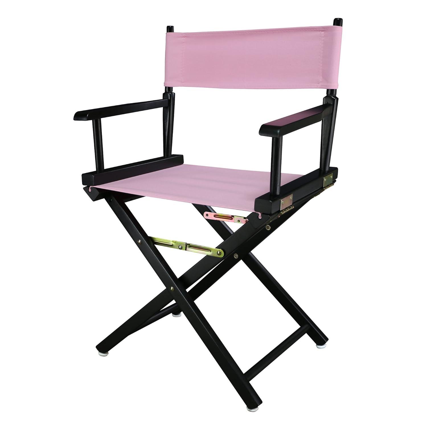 "18" Director's Chair Black Frame-Pink Canvas"