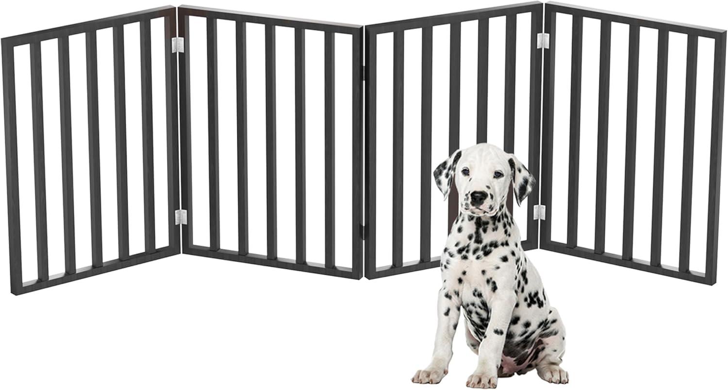 Pet Adobe 4-Panel Indoor Foldable Pet Gate, Black