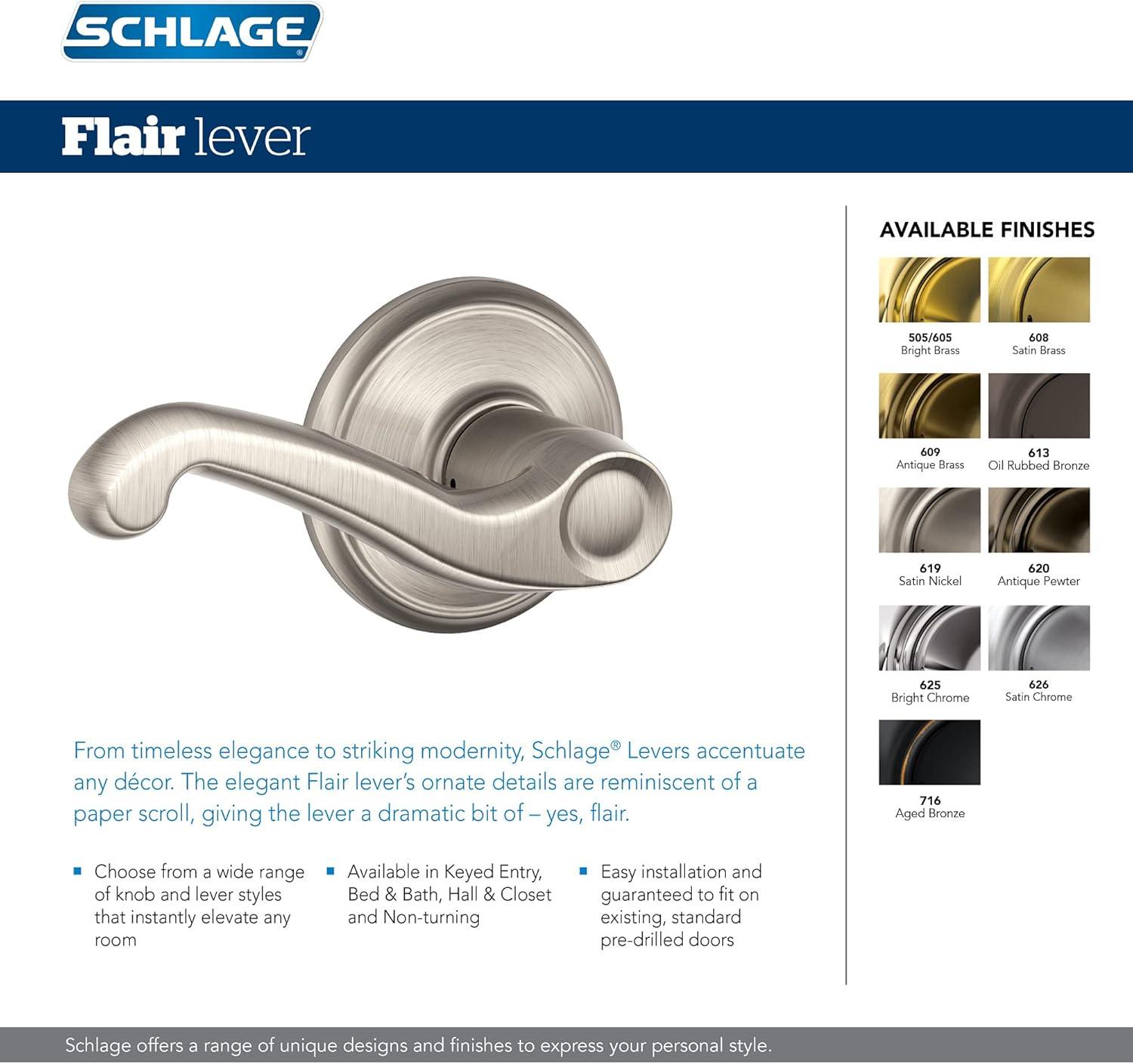 Flair Lever Hall and Closet Lock