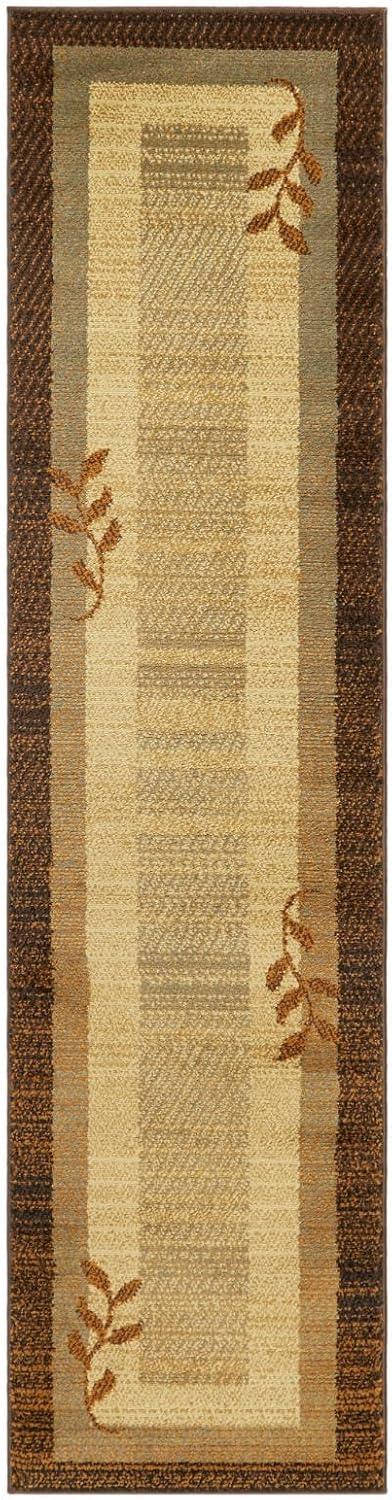 Home Dynamix Royalty Clover Contemporary Geometric Border Runner Area Rug, Brown/Blue, 1'9"x7'2"