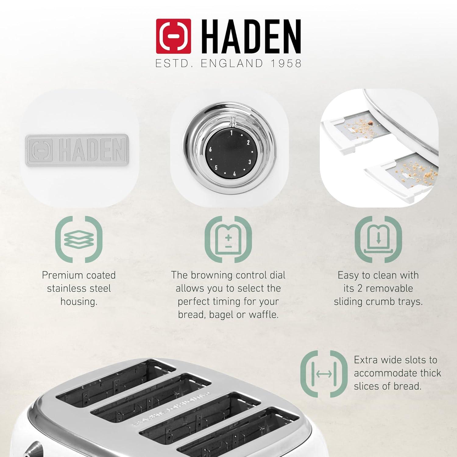 HADEN Heritage Ivory 4-Slice Toaster