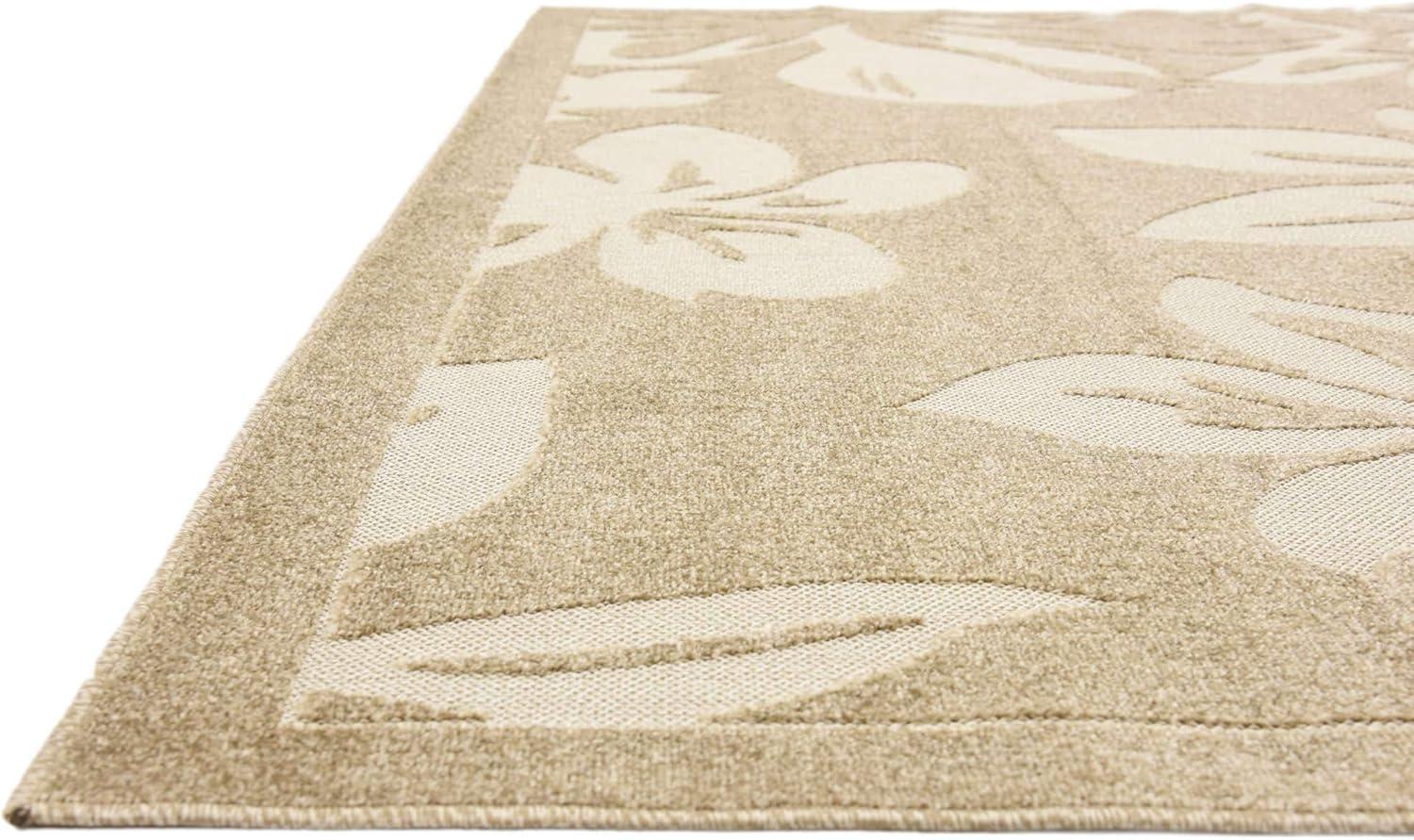 Unique Loom 7' 1 x 10' 0 Beige Outdoor Botanical Jacksonville Area Rug