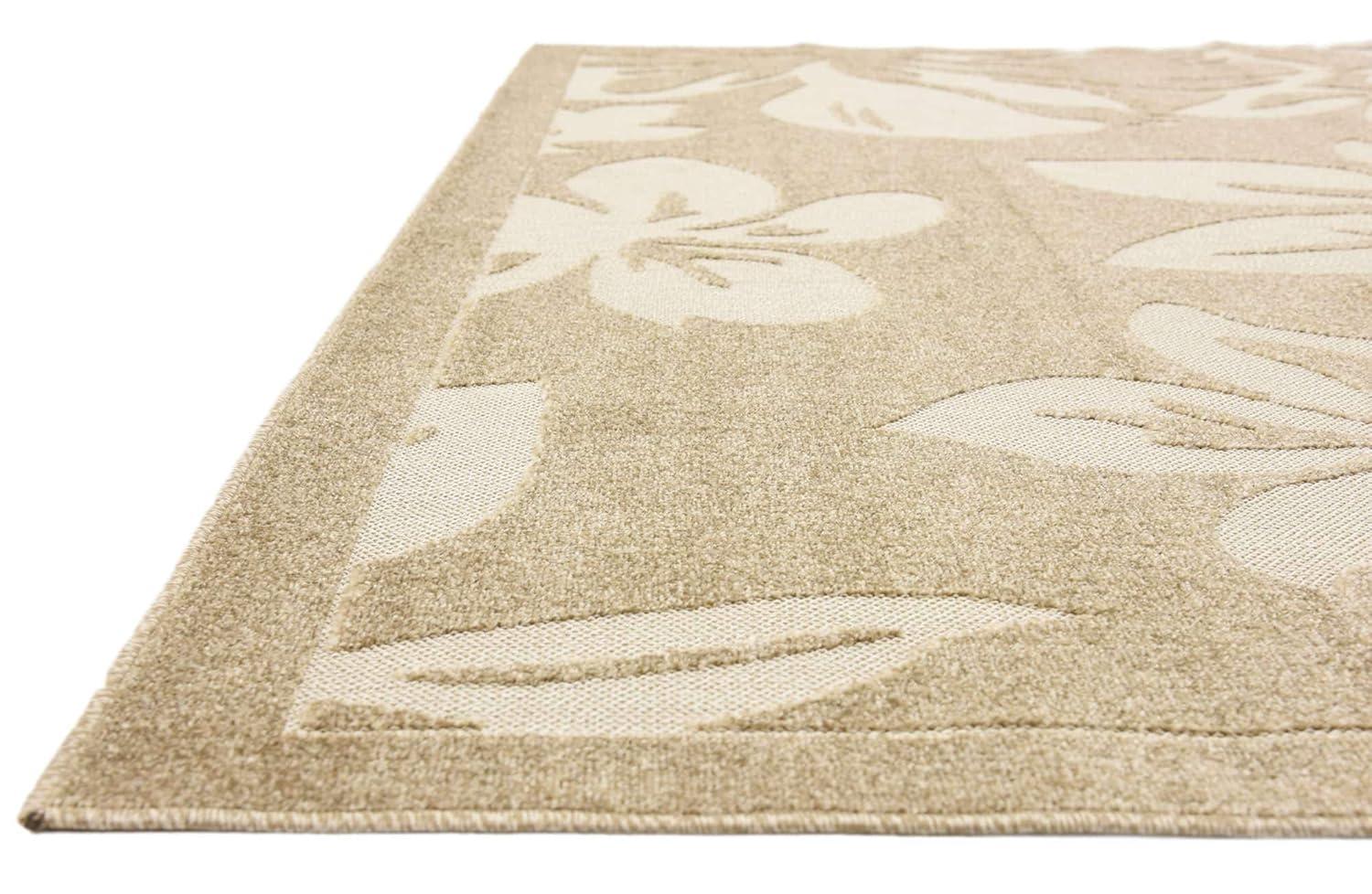 Unique Loom 7' 1 x 10' 0 Beige Outdoor Botanical Jacksonville Area Rug
