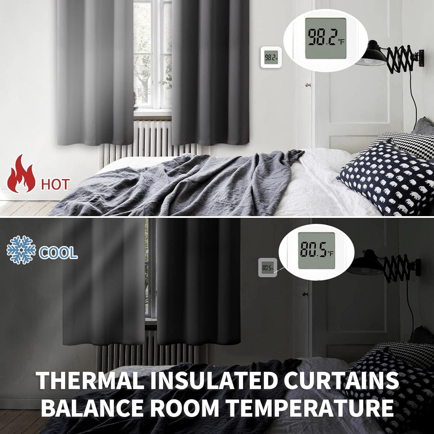 ChrisDowa Grommet Blackout Curtains for Bedroom and Living Room - 2 Panels Set Thermal Insulated Room Darkening Curtains (Dark Grey, 42 x 63 Inch)